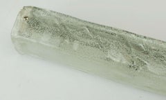 1960s 70s ice glass thick glass chrome SCONCE horizontal wall lamp