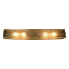 1960s 70s ice glass thick glass chrome SCONCE horizontal wall lamp