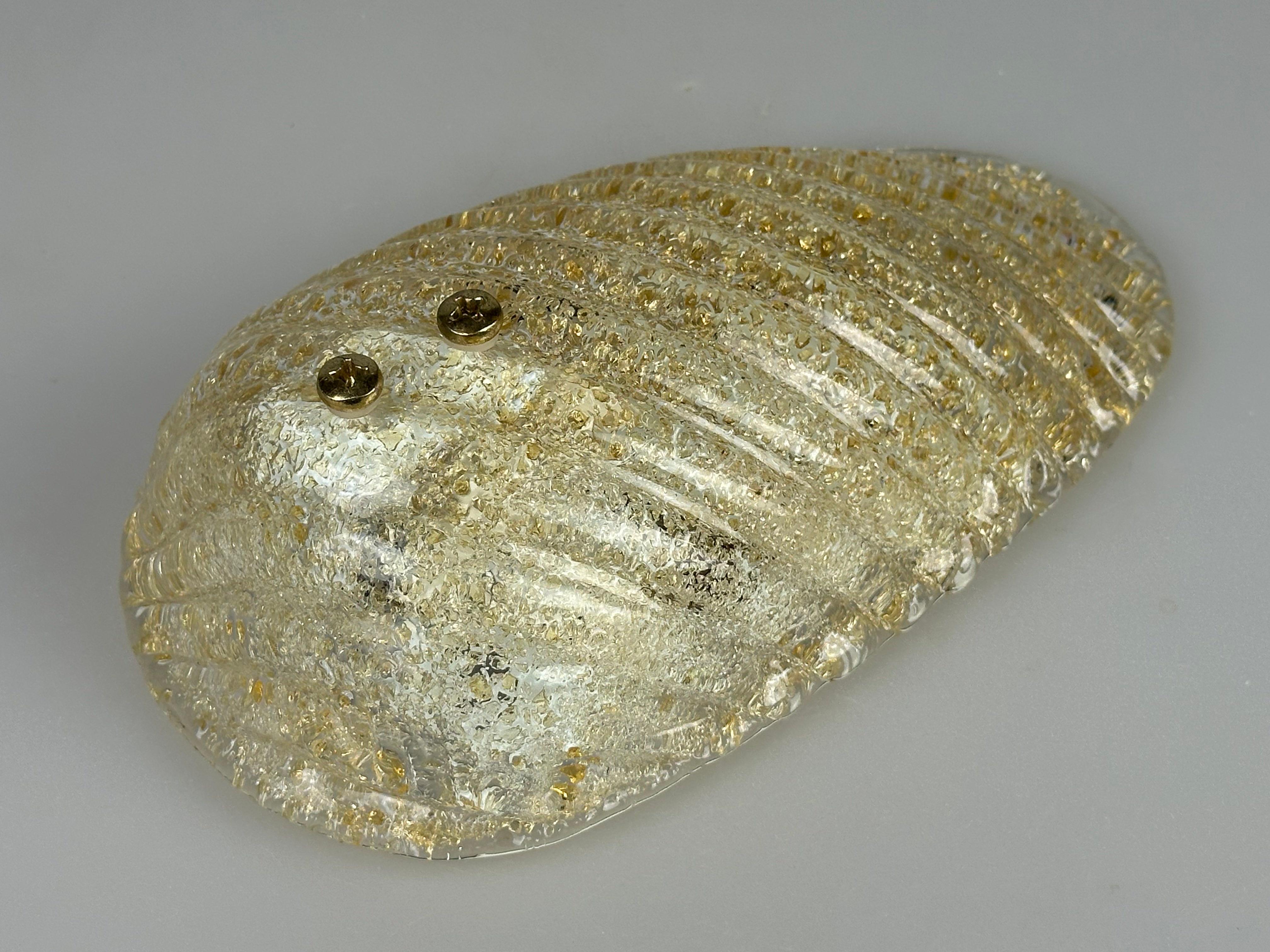 Lámpara/Alumbrador de pared de los años 60/70, Cristal, Latón, Hoja, Diseño de la Era Espacial en Bueno estado para la venta en Neuenkirchen, NI