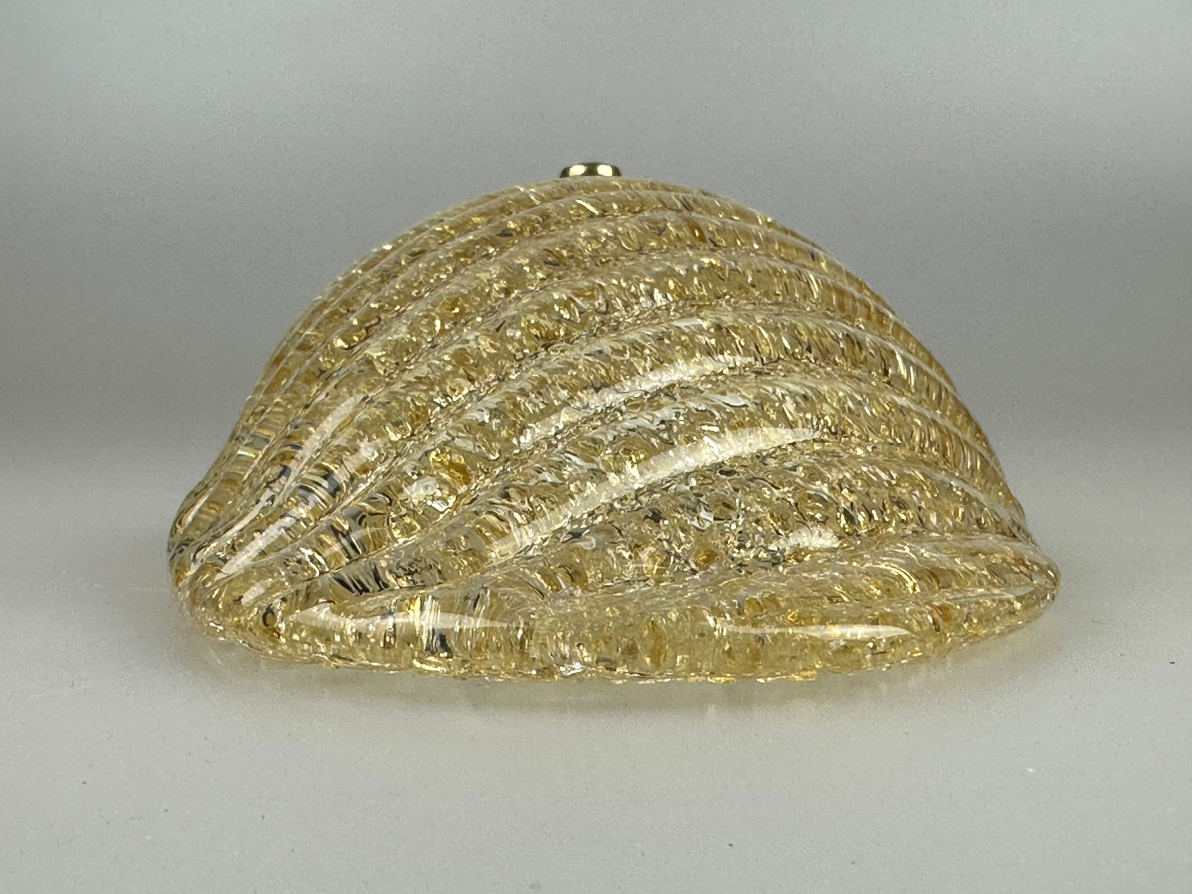Lámpara/Alumbrador de pared de los años 60/70, Cristal, Latón, Hoja, Diseño de la Era Espacial en venta 2