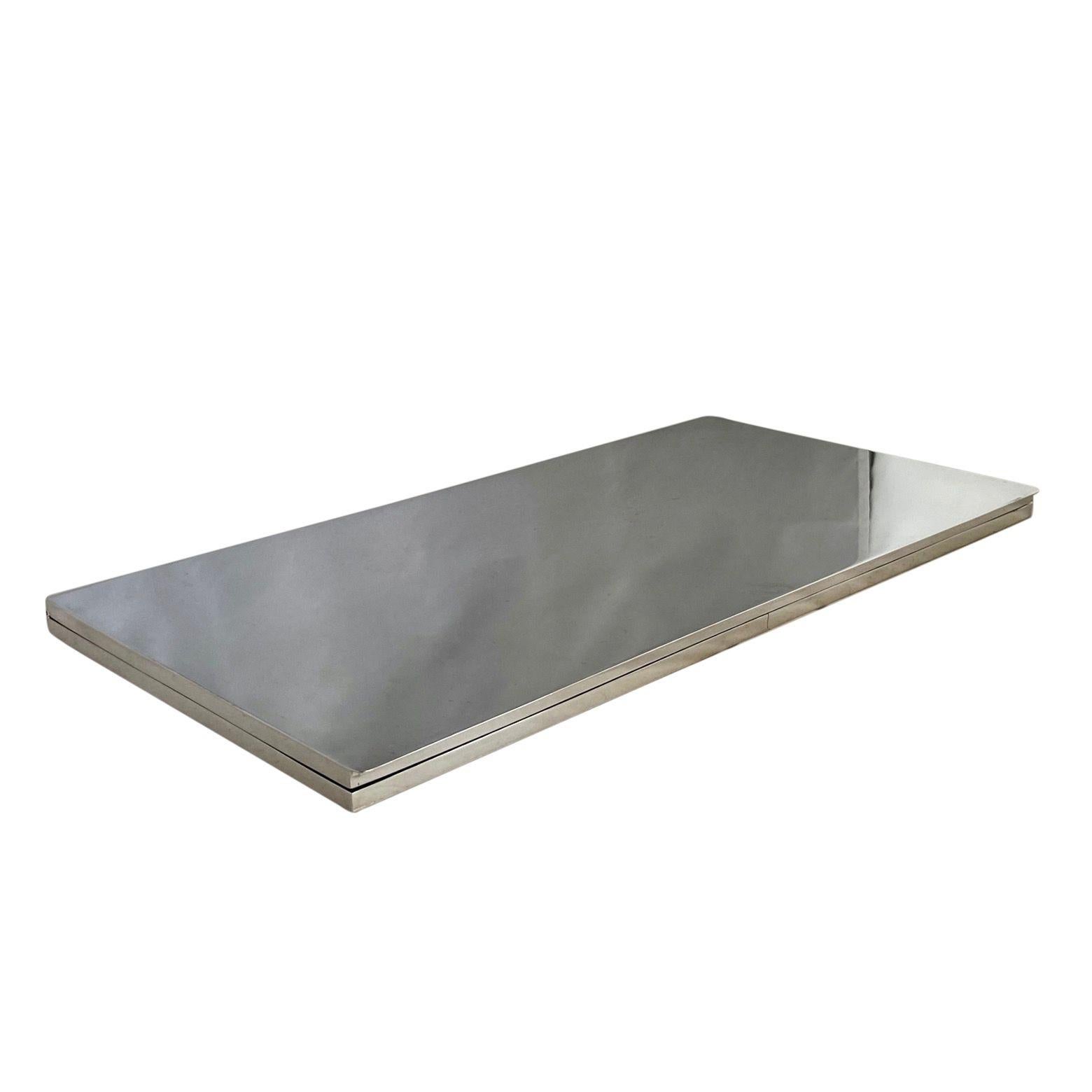 1960's 70's modernist silverplated cigarette box by Gabriella Crespi, signed For Sale 2
