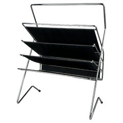 1960s/70s Newspaper Holder Magazine Rack Metal, Plastic, Space Age