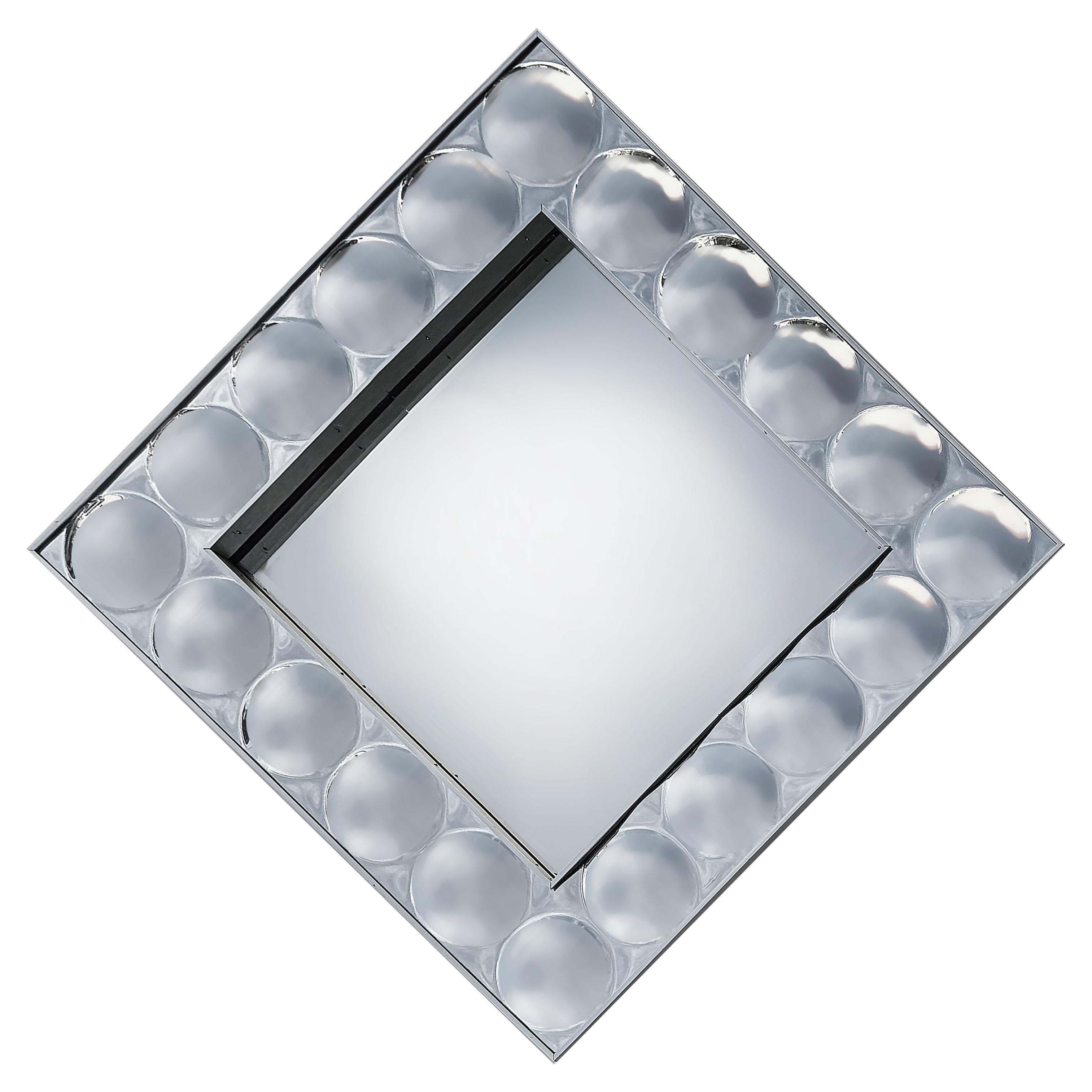 1960s-70s Silver Bubble Pop Art Frame Mirror, Turner Manufacturing im Angebot