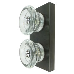 Anni '60-'70 Space Age SCONCE di Cosack Leuchten 2 paralumi in vetro spesso e metallo
