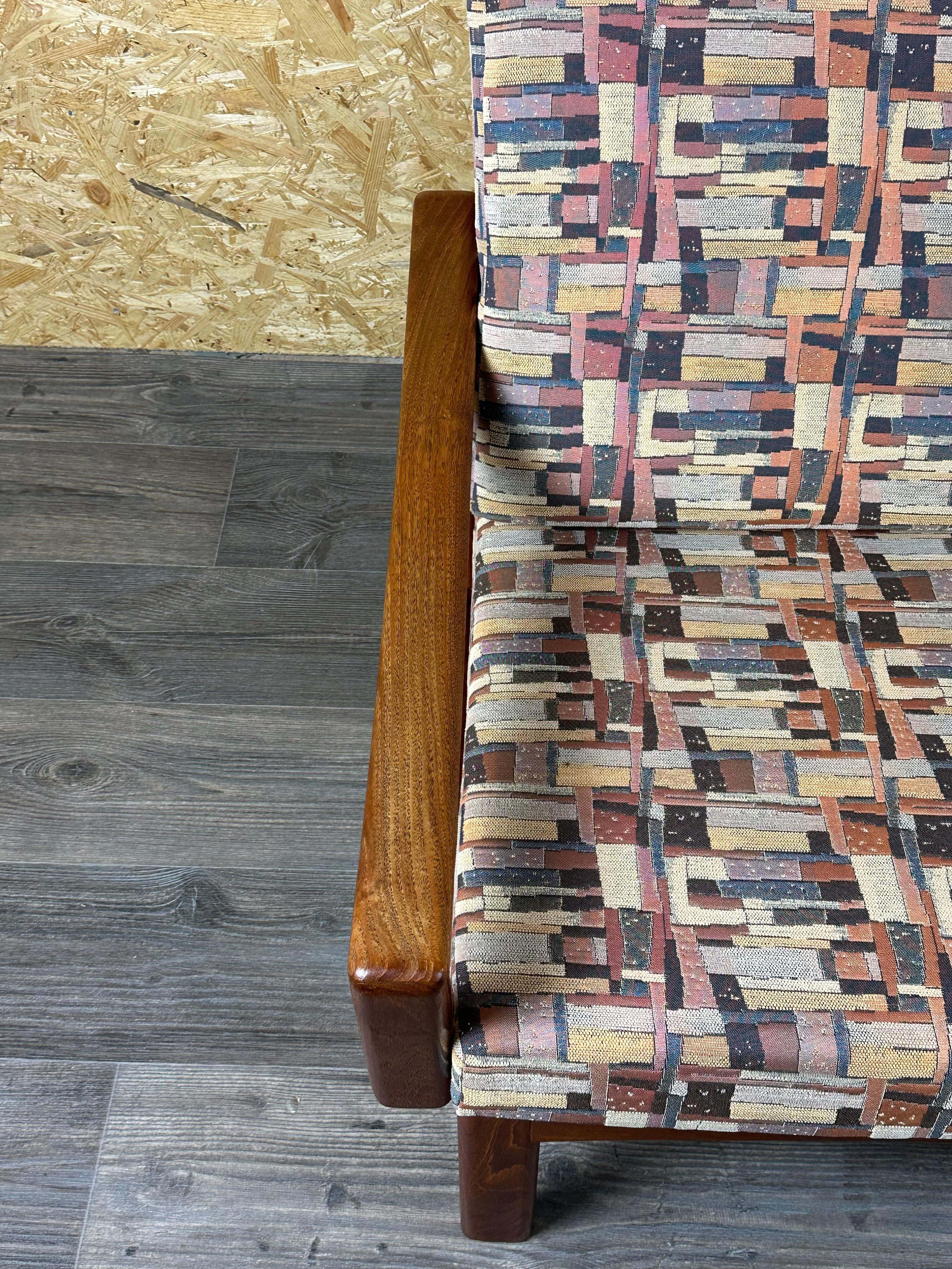 Tessuto Divano a 2 posti in teak anni '60/'70 di Glostrup Møbelfabrik Danimarca Design in vendita