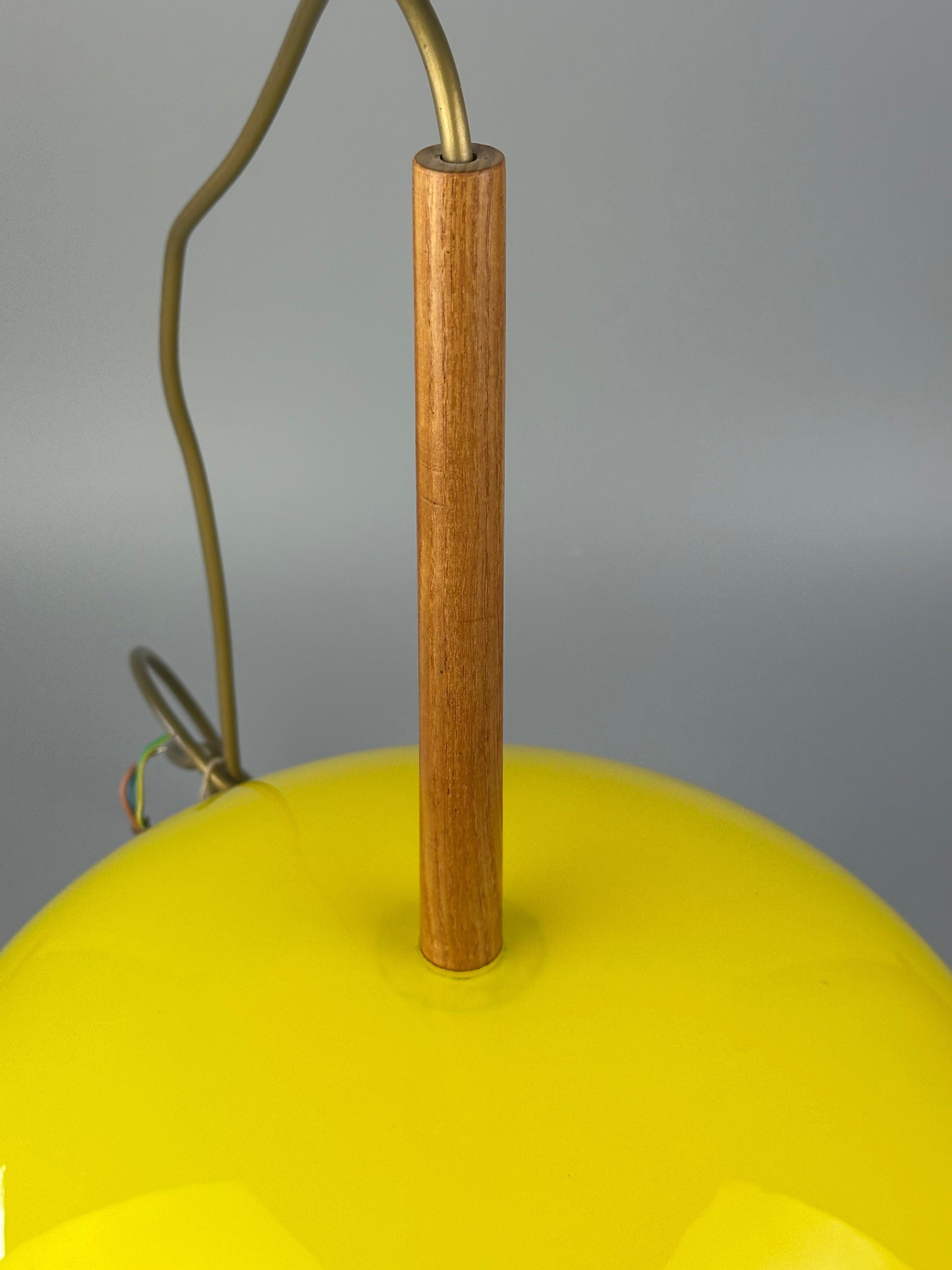 Lampada da soffitto in teak degli anni '60/'70 di Uno & Östen Kristiansson per Luxus Sweden in vendita 4