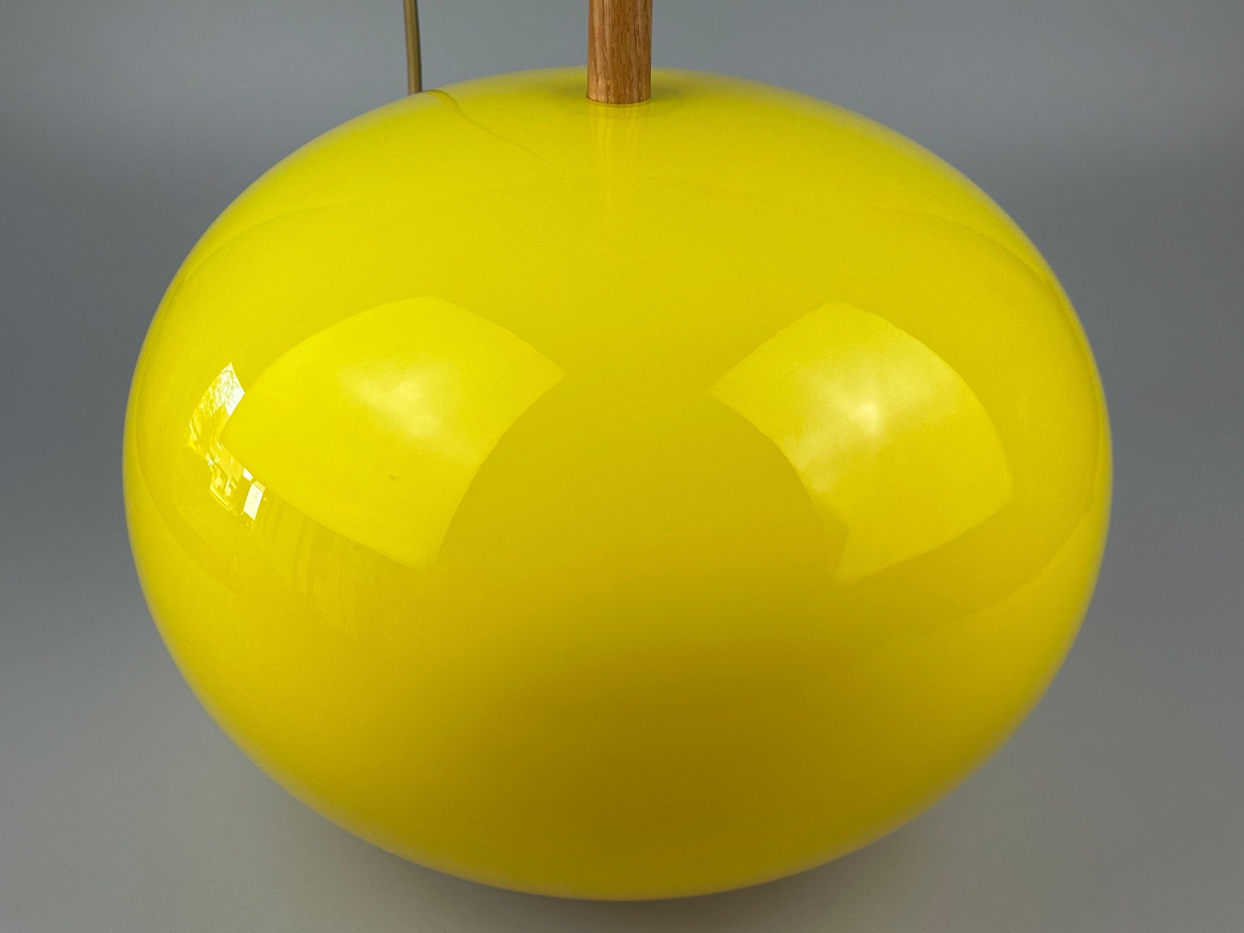 Lampada da soffitto in teak degli anni '60/'70 di Uno & Östen Kristiansson per Luxus Sweden in vendita 5