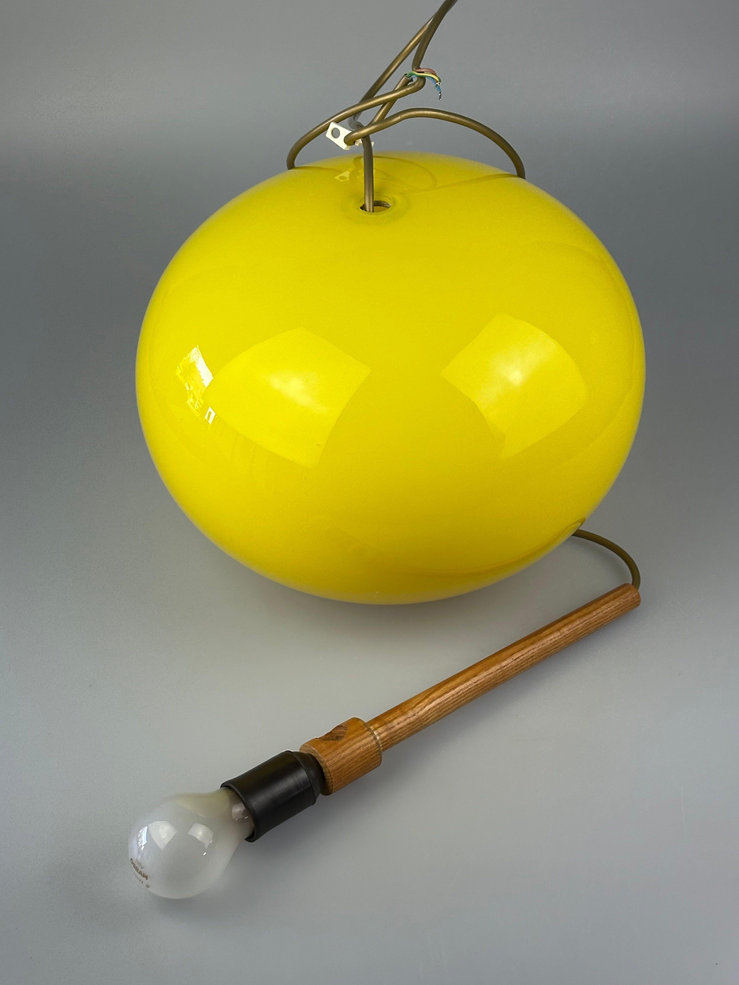 Lampada da soffitto in teak degli anni '60/'70 di Uno & Östen Kristiansson per Luxus Sweden in vendita 6