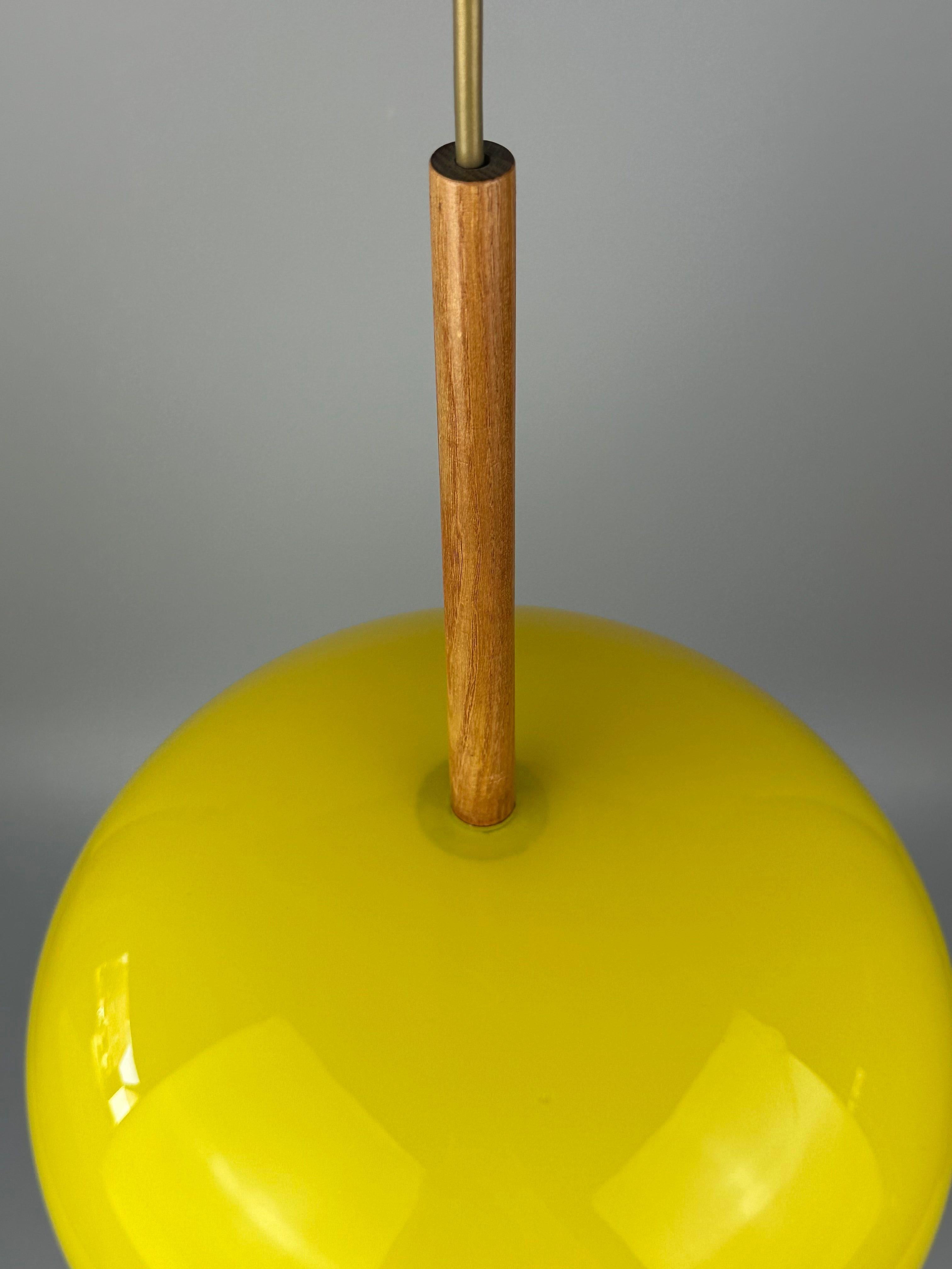 Vetro Lampada da soffitto in teak degli anni '60/'70 di Uno & Östen Kristiansson per Luxus Sweden in vendita