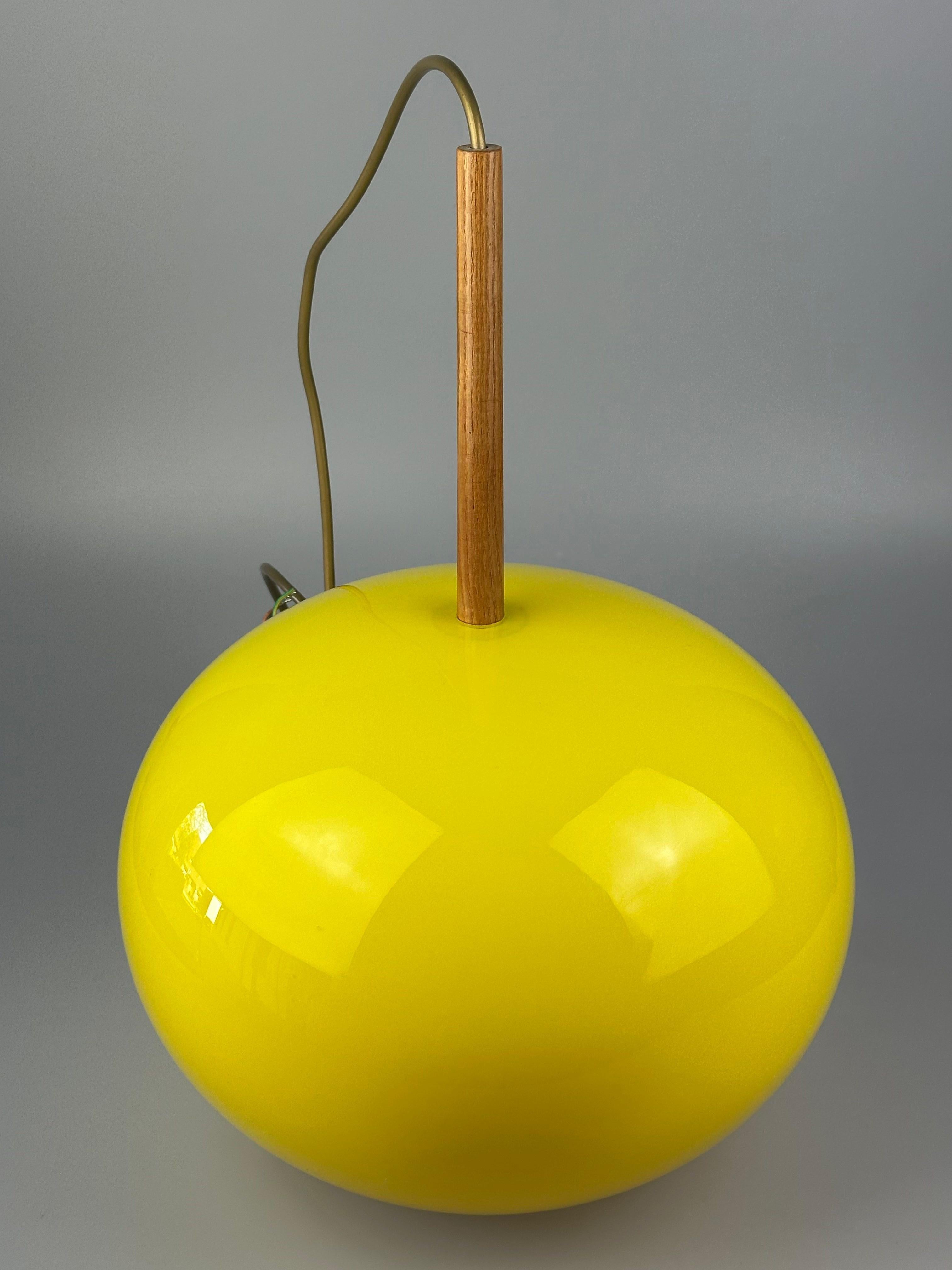 Lampada da soffitto in teak degli anni '60/'70 di Uno & Östen Kristiansson per Luxus Sweden in vendita 3