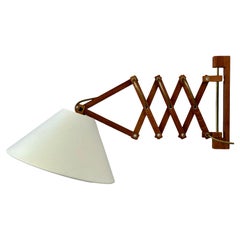 1960er/70er Jahre Teakholz Scherenlampe Wandlampe Mid Century Danish Design Dänemark