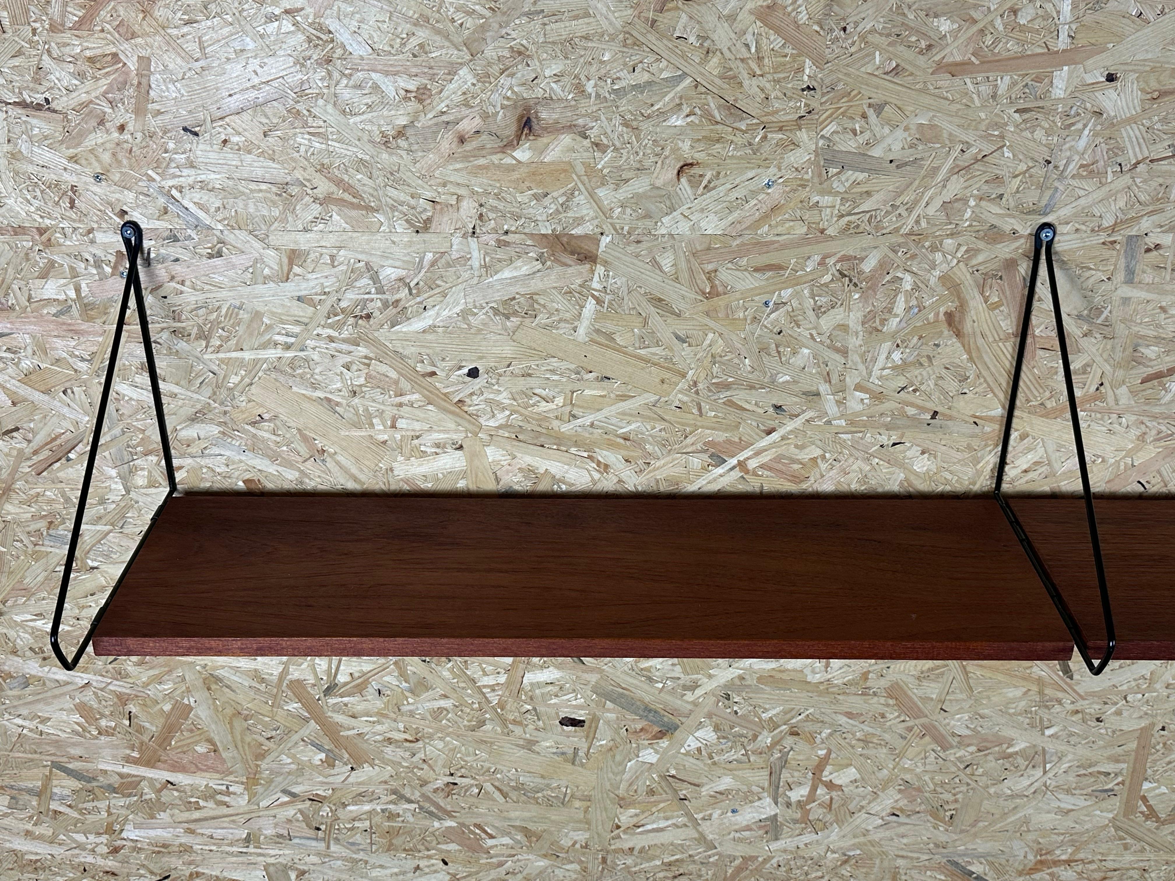Mensola in teak degli anni '60/70, mensola da parete, WHB Germany, mensola in corda, design danese in vendita 4