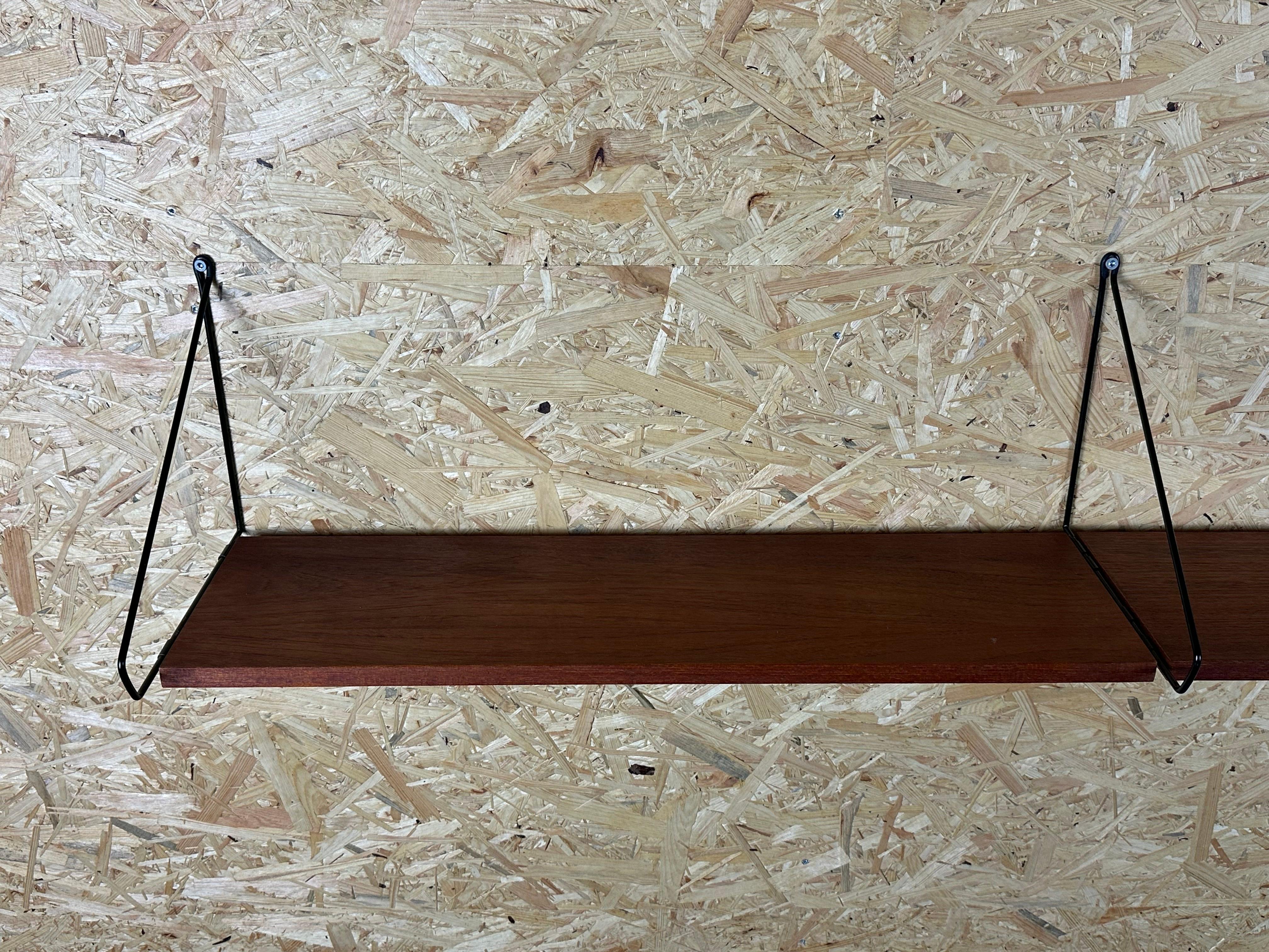 Mensola in teak degli anni '60/70, mensola da parete, WHB Germany, mensola in corda, design danese In condizioni buone in vendita a Neuenkirchen, NI