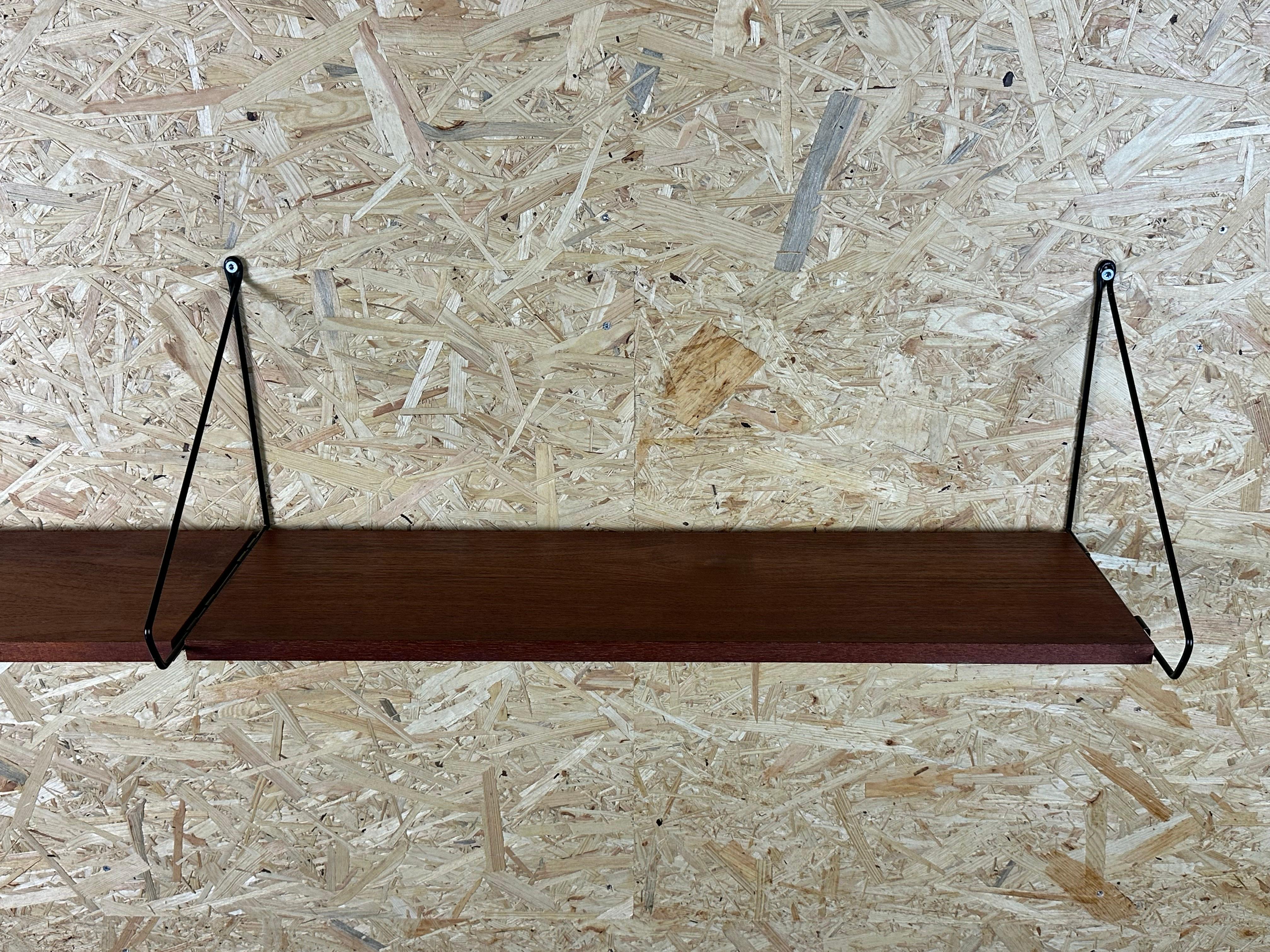 Metà XX secolo Mensola in teak degli anni '60/70, mensola da parete, WHB Germany, mensola in corda, design danese in vendita