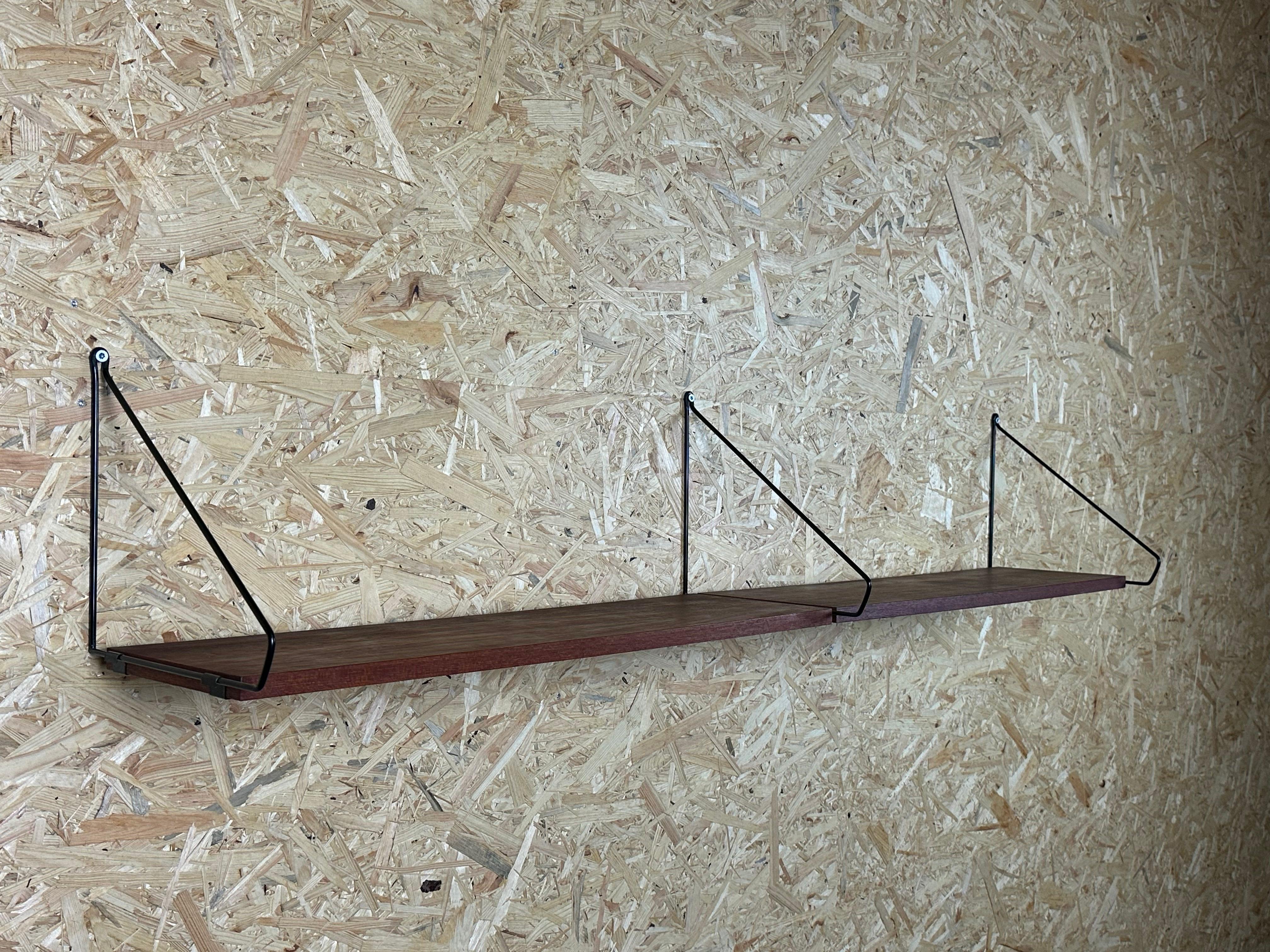 Mensola in teak degli anni '60/70, mensola da parete, WHB Germany, mensola in corda, design danese in vendita 2