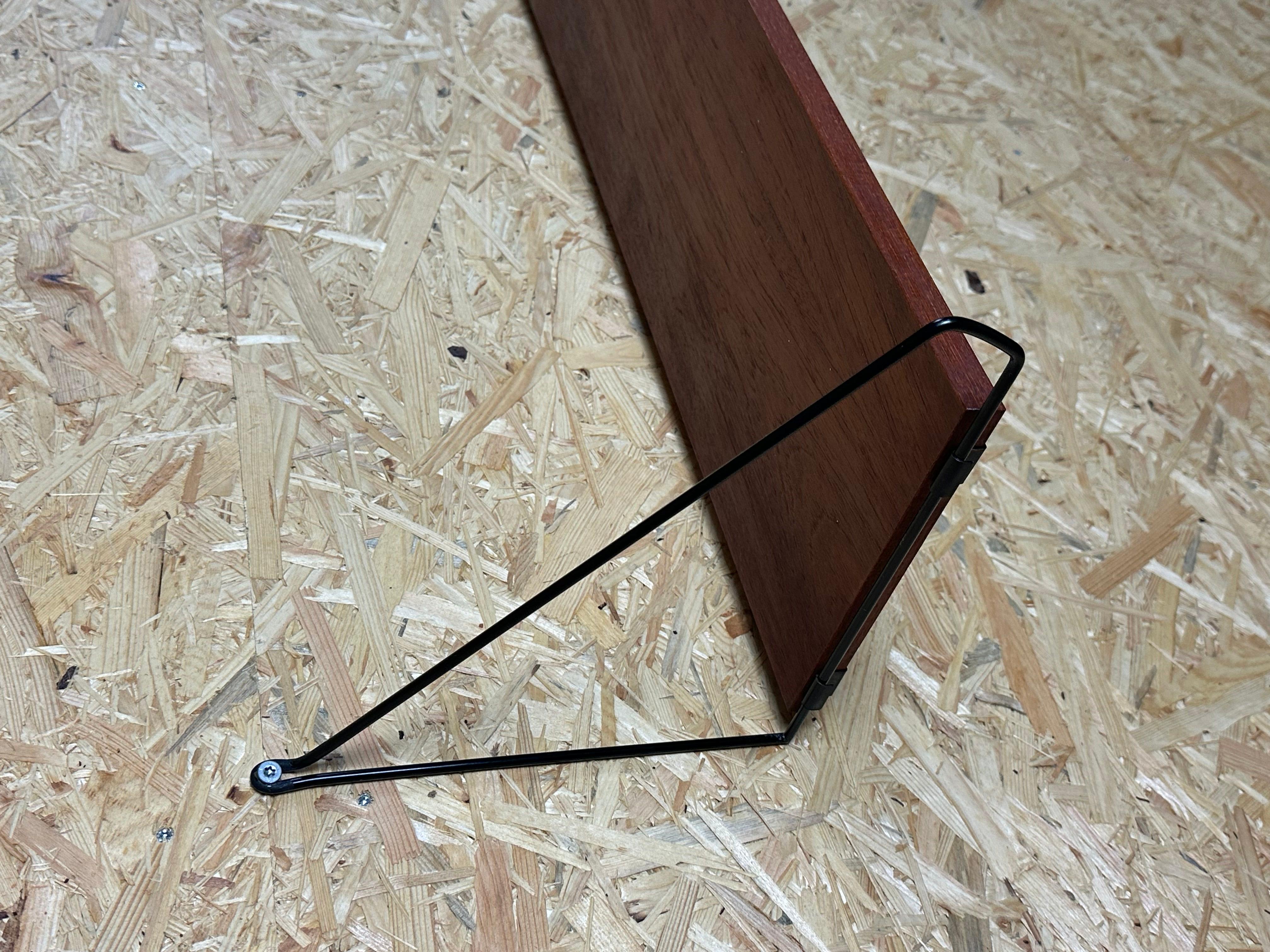Mensola in teak degli anni '60/70, mensola da parete, WHB Germany, mensola in corda, design danese in vendita 3