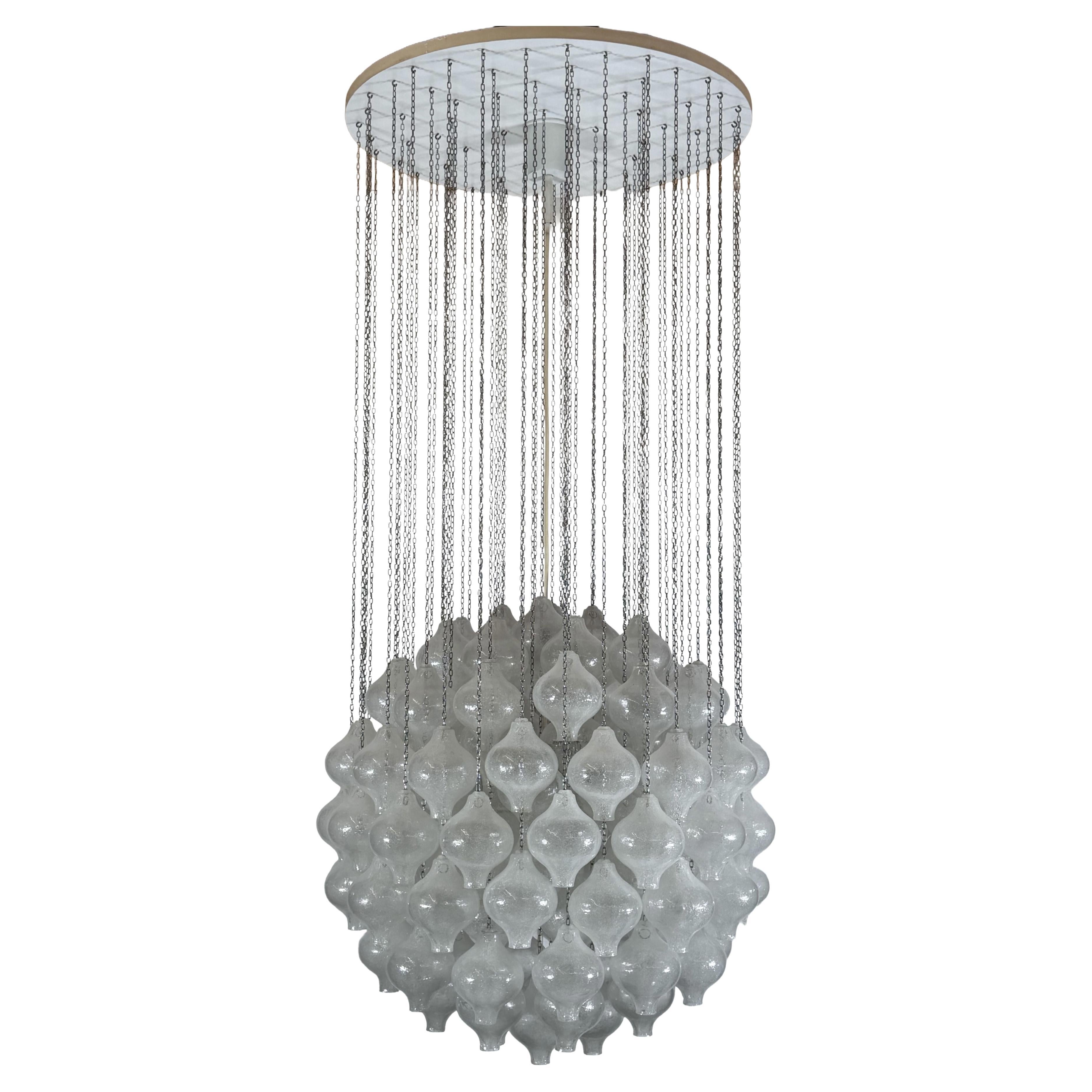 1960s/70s Tulip Chandelier by J.T. Kalmar for Kalmar Austria