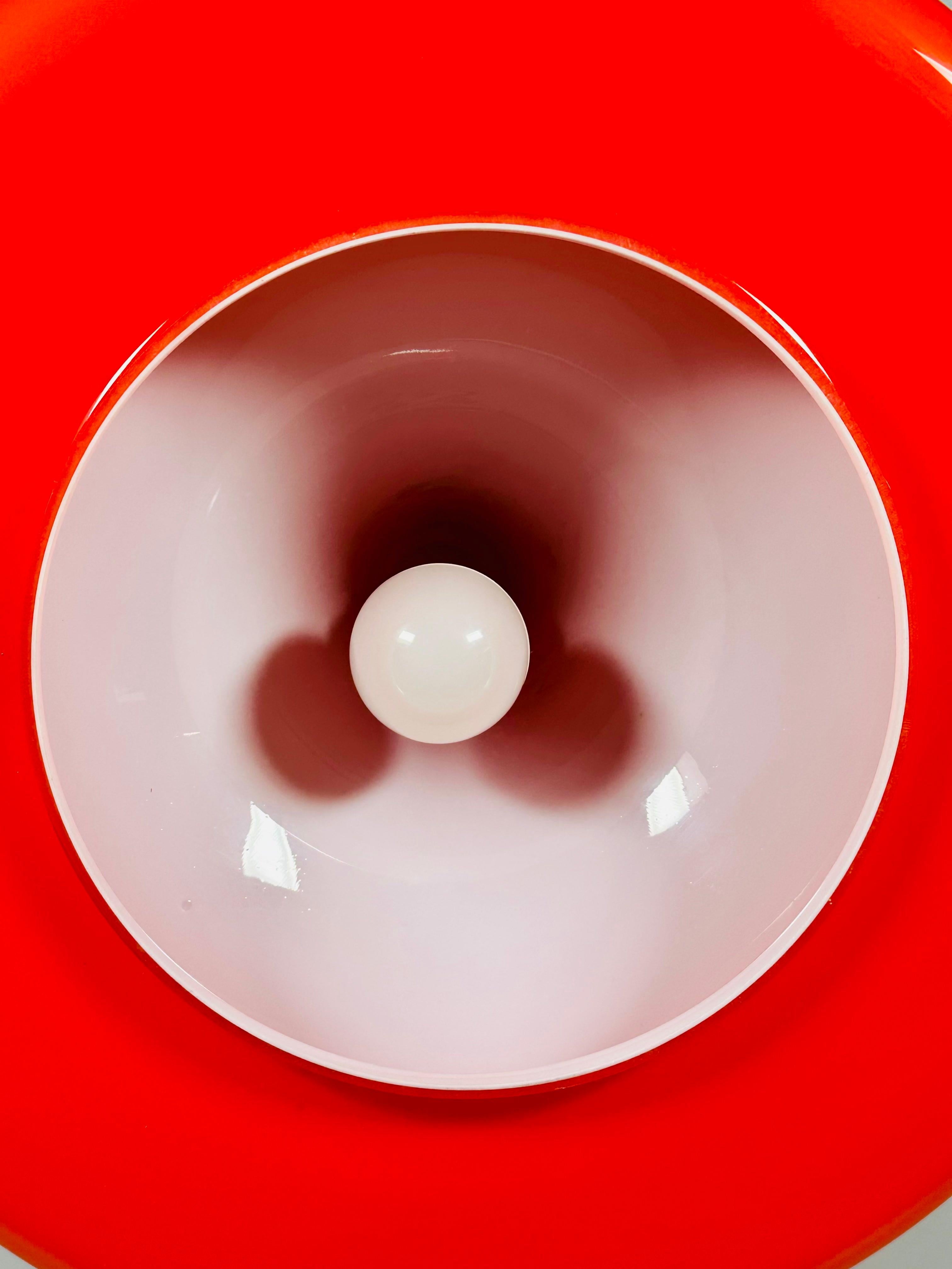 1960s/70s UFO Ceiling Lamp Hanging Lamp by Doria Leuchten Glass Space Age For Sale 7