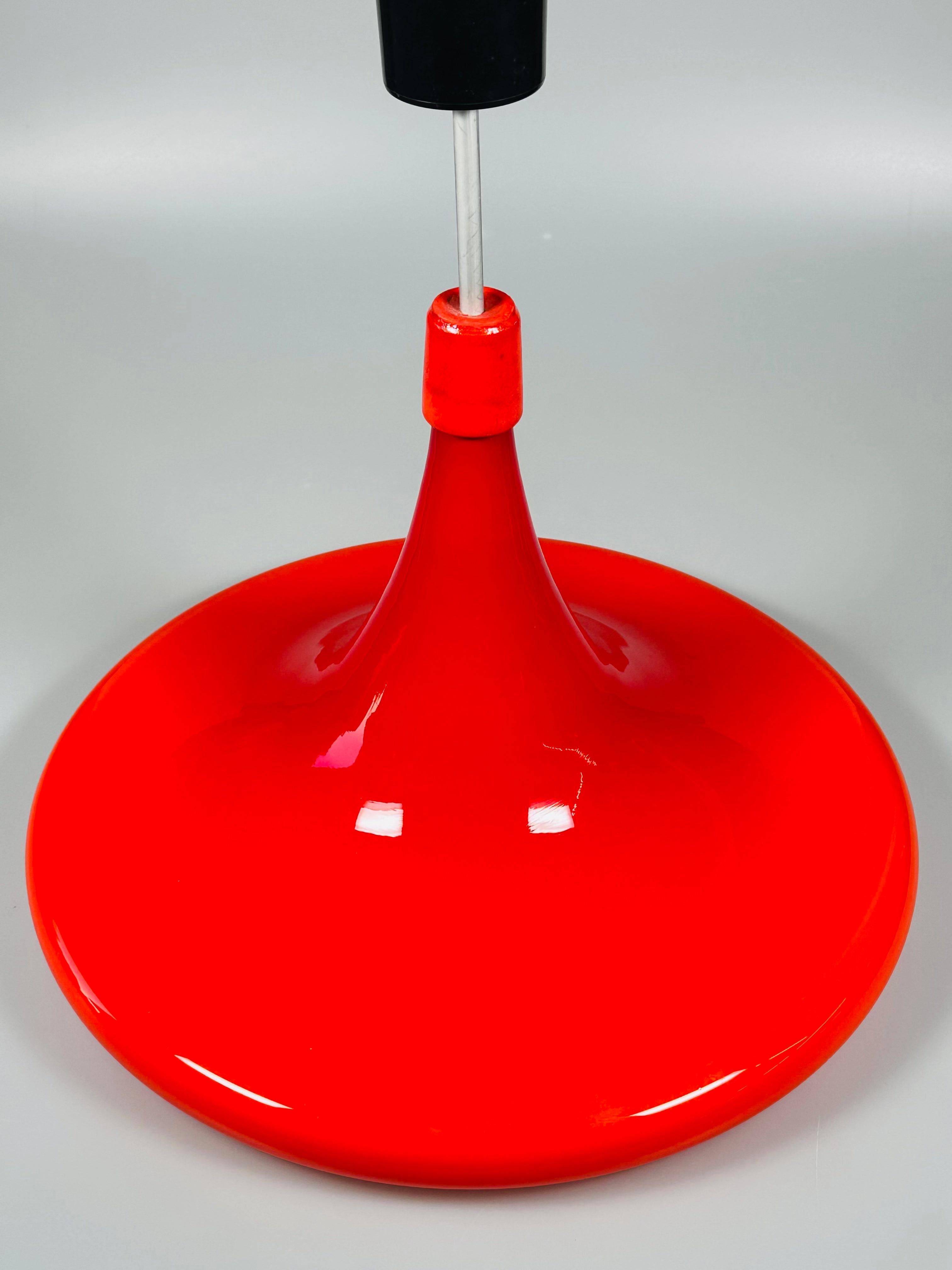 1960s/70s UFO Ceiling Lamp Hanging Lamp by Doria Leuchten Glass Space Age For Sale 9