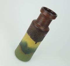 1960s 70s vintage scheurich VASE model 205-32 matte glaze shades of yellow and g