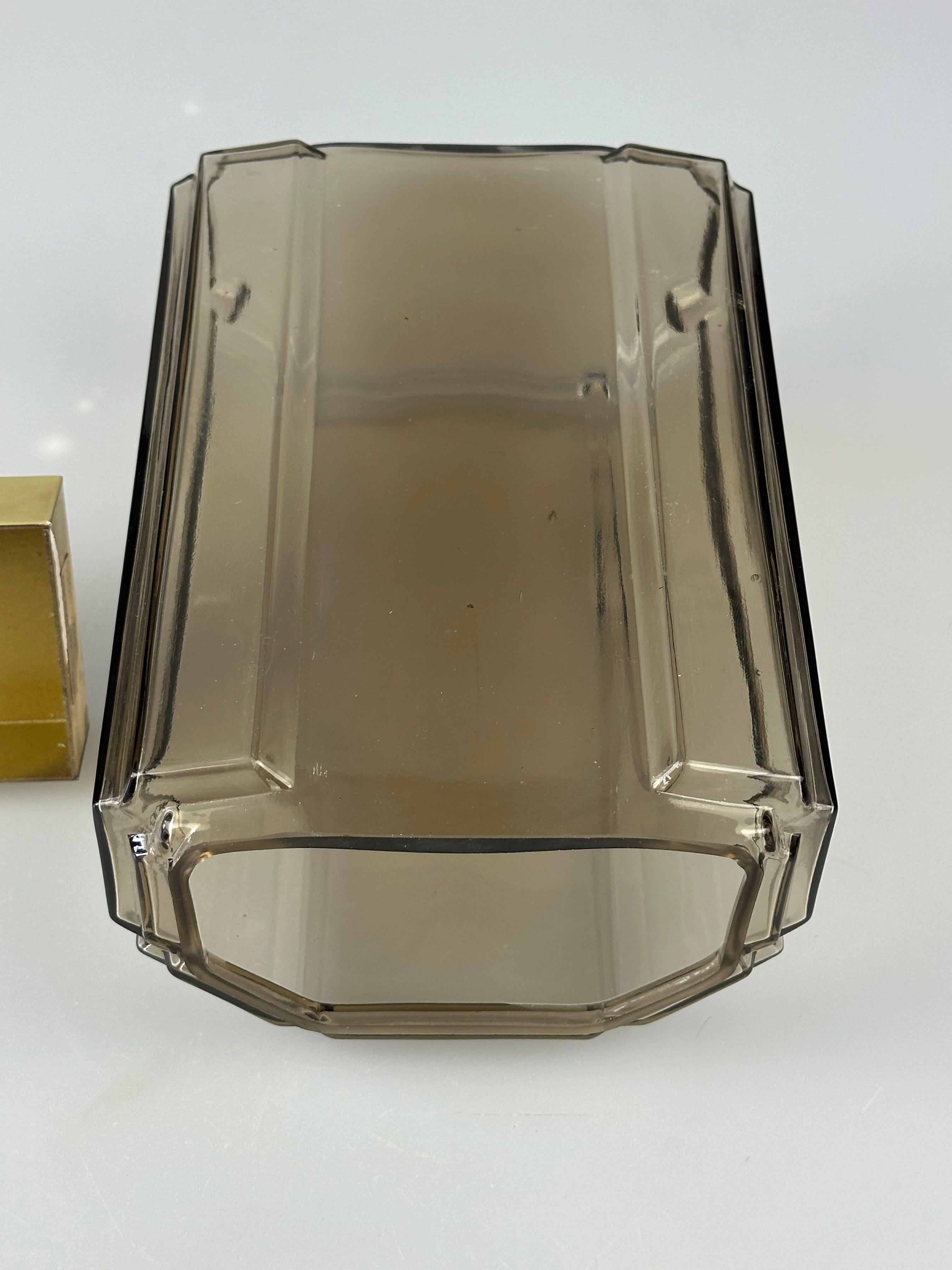 1960s/70s Wall Lamp Glashütte Limburg Germany Glass & Metal Age Design im Angebot 12