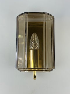 1960s/70s Wall Lamp Glashütte Limburg Germany Glass & Metal Age Design
