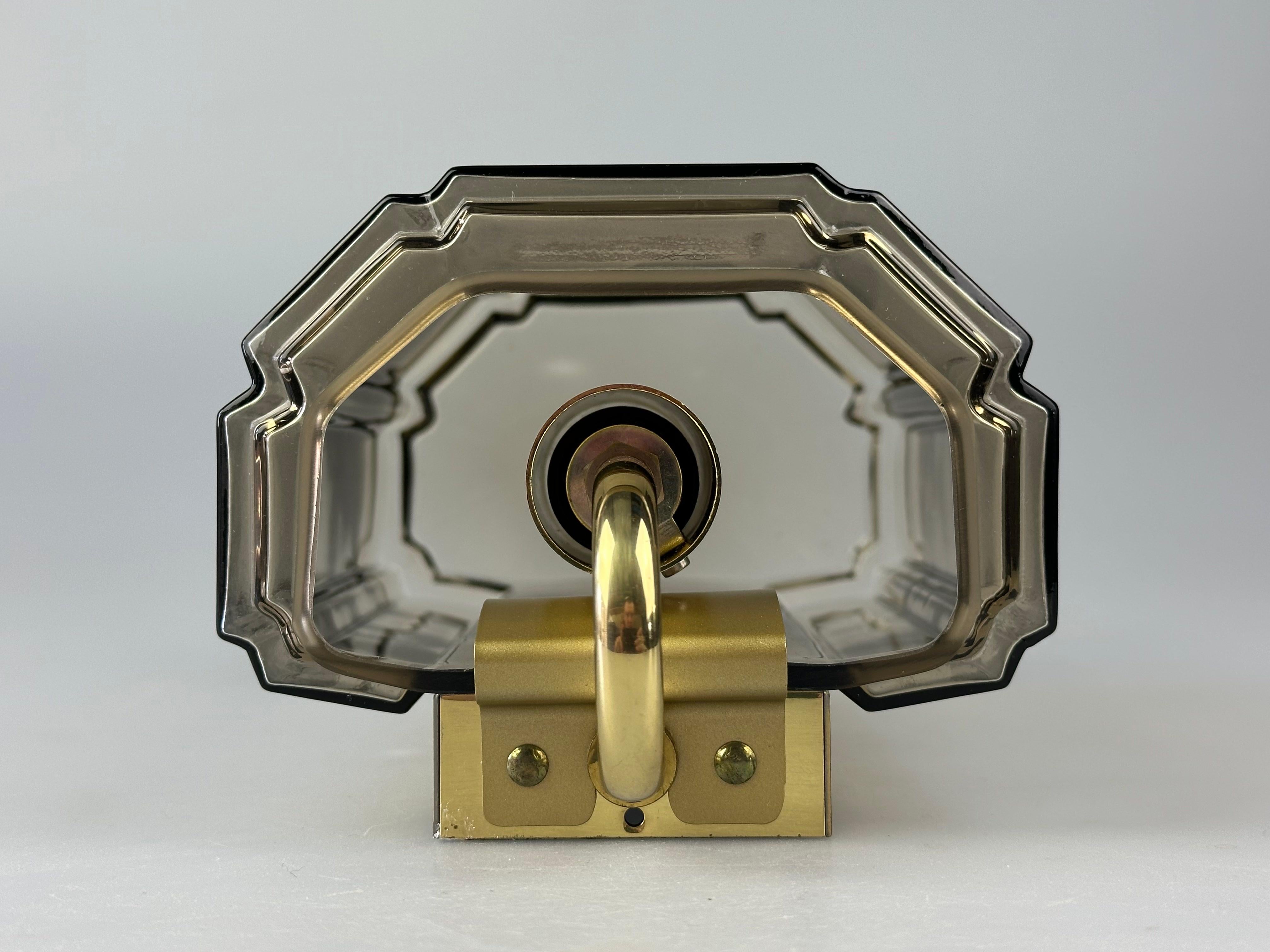 1960s/70s Wall Lamp Glashütte Limburg Germany Glass & Metal Age Design im Zustand „Gut“ im Angebot in Neuenkirchen, NI