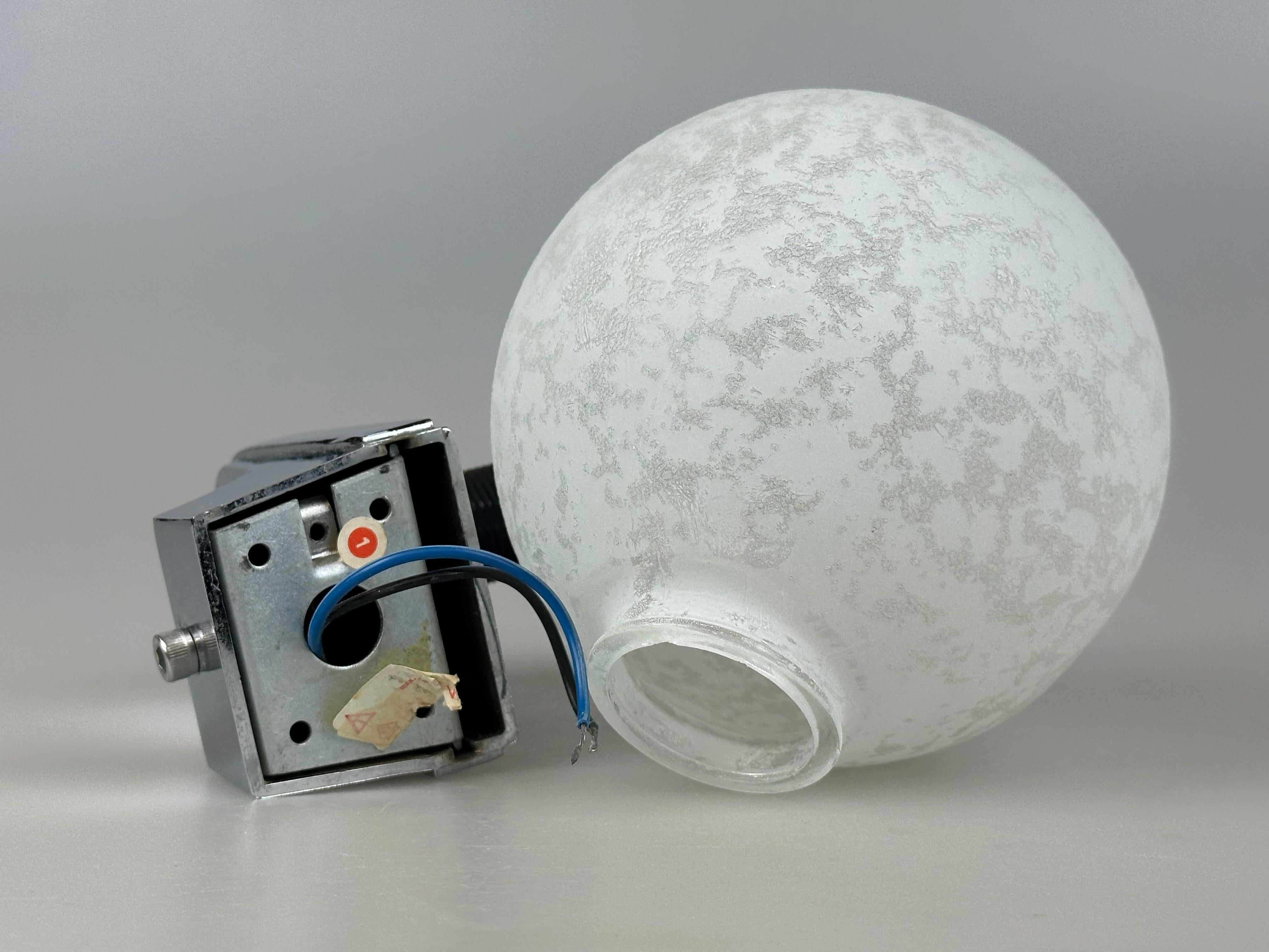 1960s/70s Wall Lamp, Globe Lamp, Metal, Chrome & Glass, Space Age Design For Sale 9