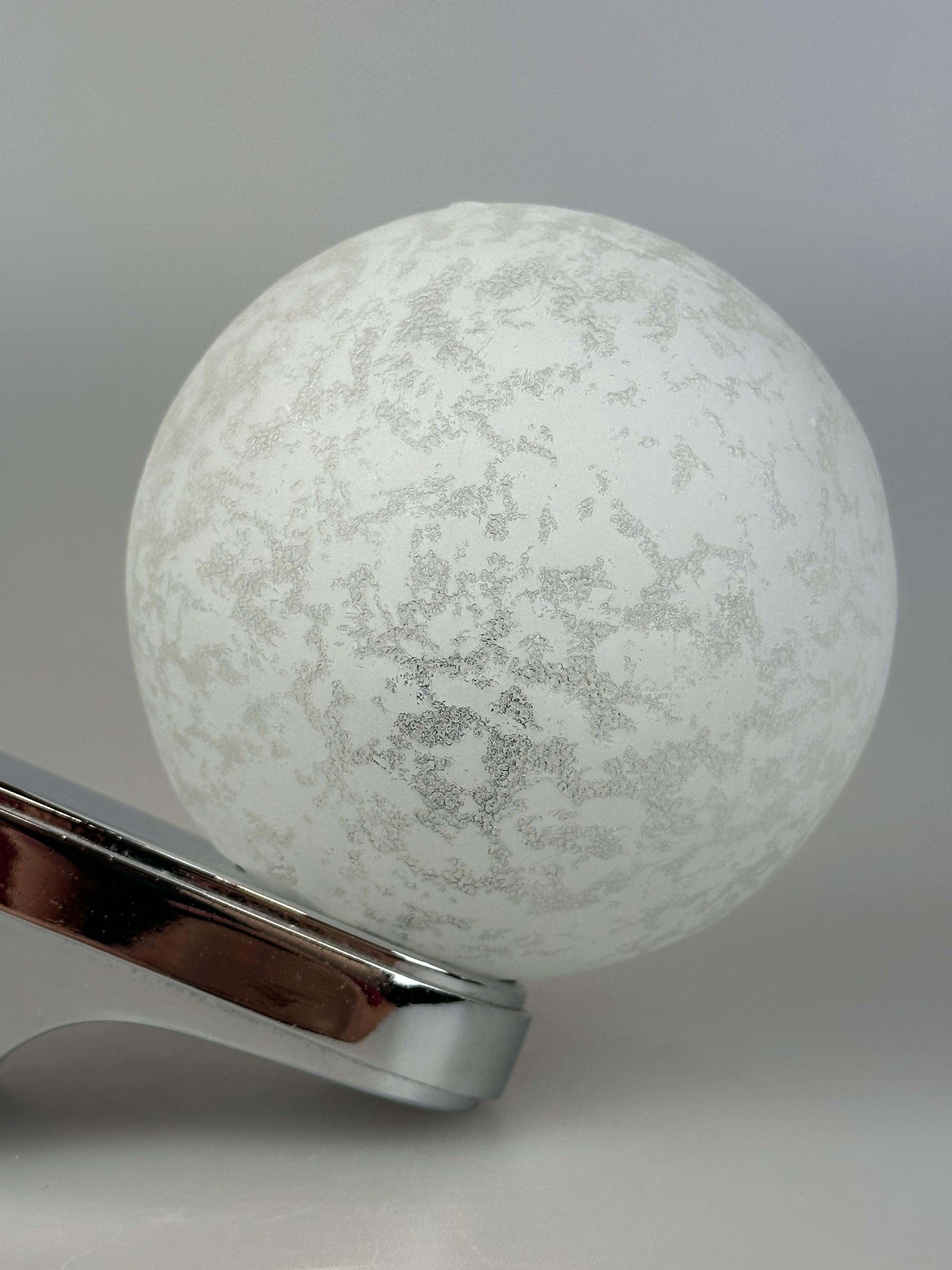 Late 20th Century 1960s/70s Wall Lamp, Globe Lamp, Metal, Chrome & Glass, Space Age Design For Sale