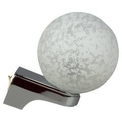 1960s/70s Wall Lamp, Globe Lamp, Metal, Chrome & Glass, Space Age Design