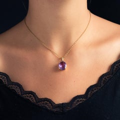 1960s 8 Carat Amethyst 18 Karat Yellow Gold Pendant