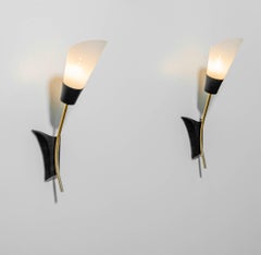 1960s A Pair of Brass Swedish Wall Sconces