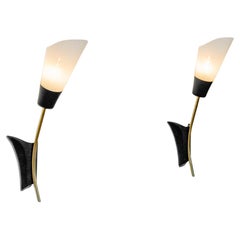 1960s A Pair of Brass Swedish Wall Sconces