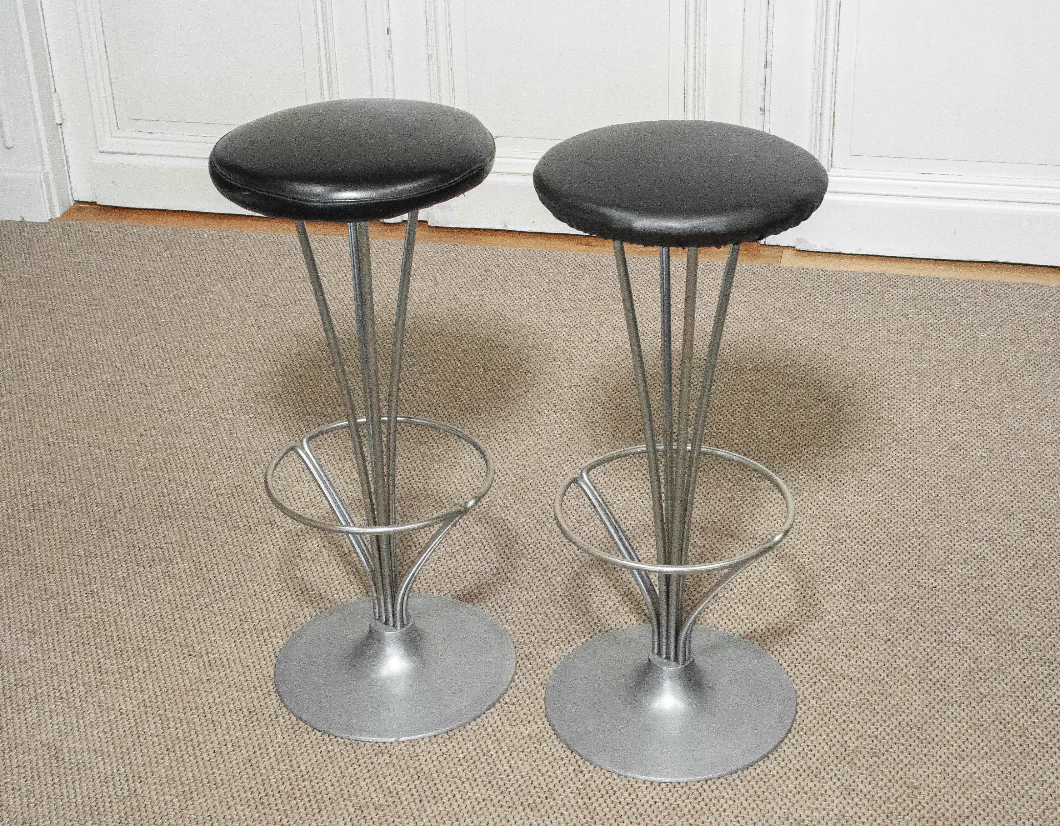 Aluminium 1960s , Paire de tabourets par Piet Hein et Fritz Hansen, Danemark en vente