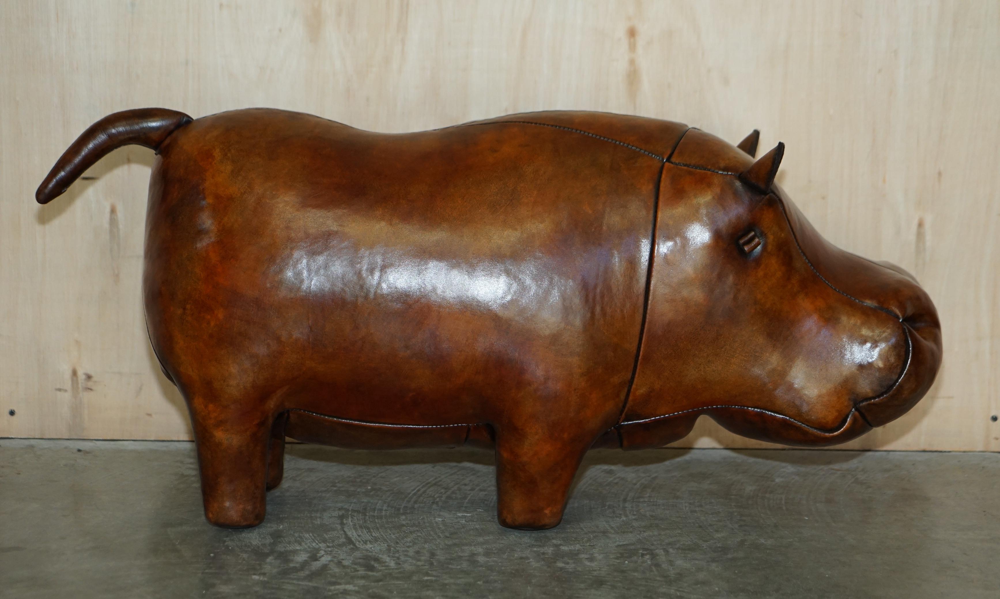 1960's Abercrombie and Fitch Dimitri Omersa Hippopotamus Brown Leather