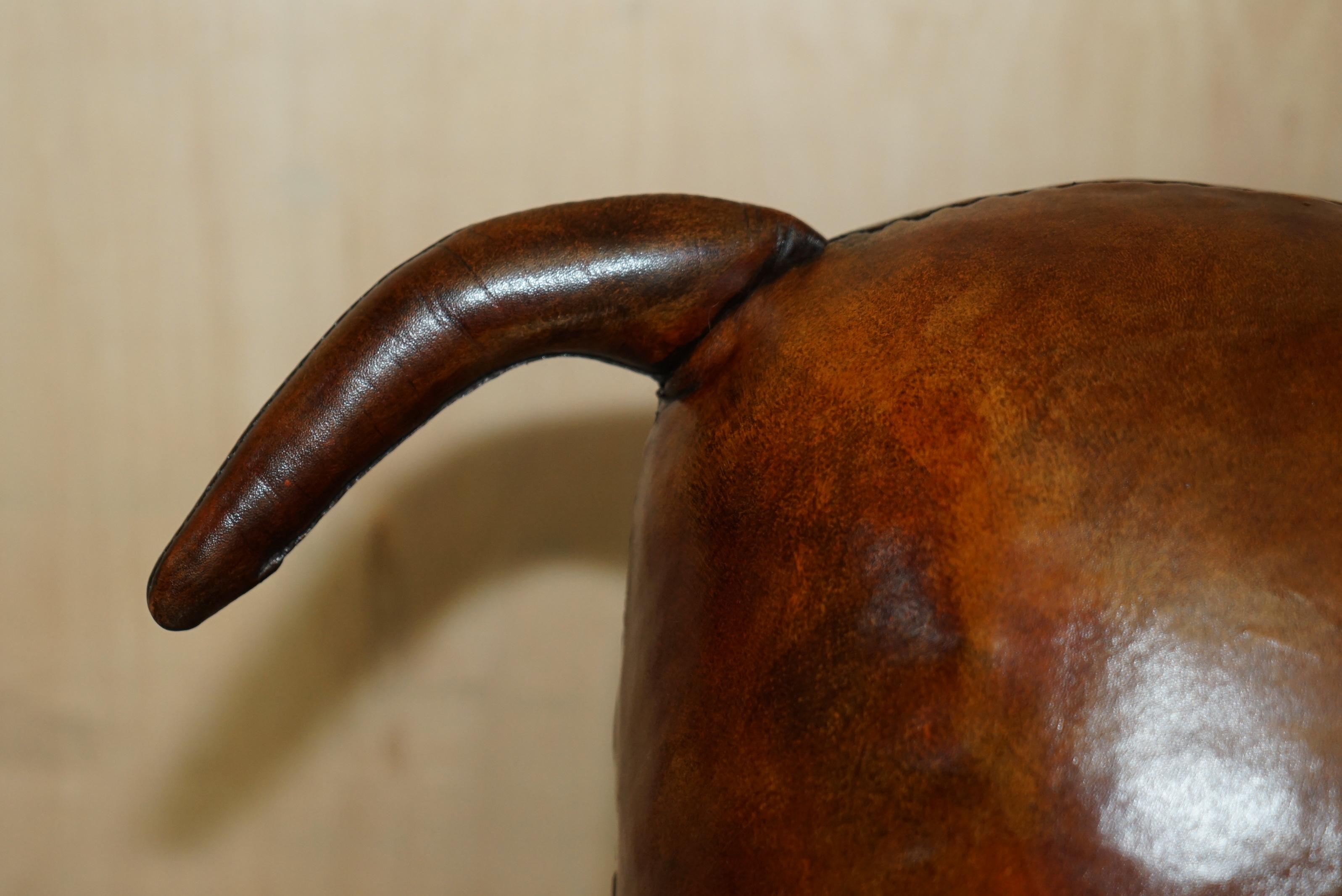 1960's Abercrombie and Fitch Dimitri Omersa Hippopotamus Brown Leather