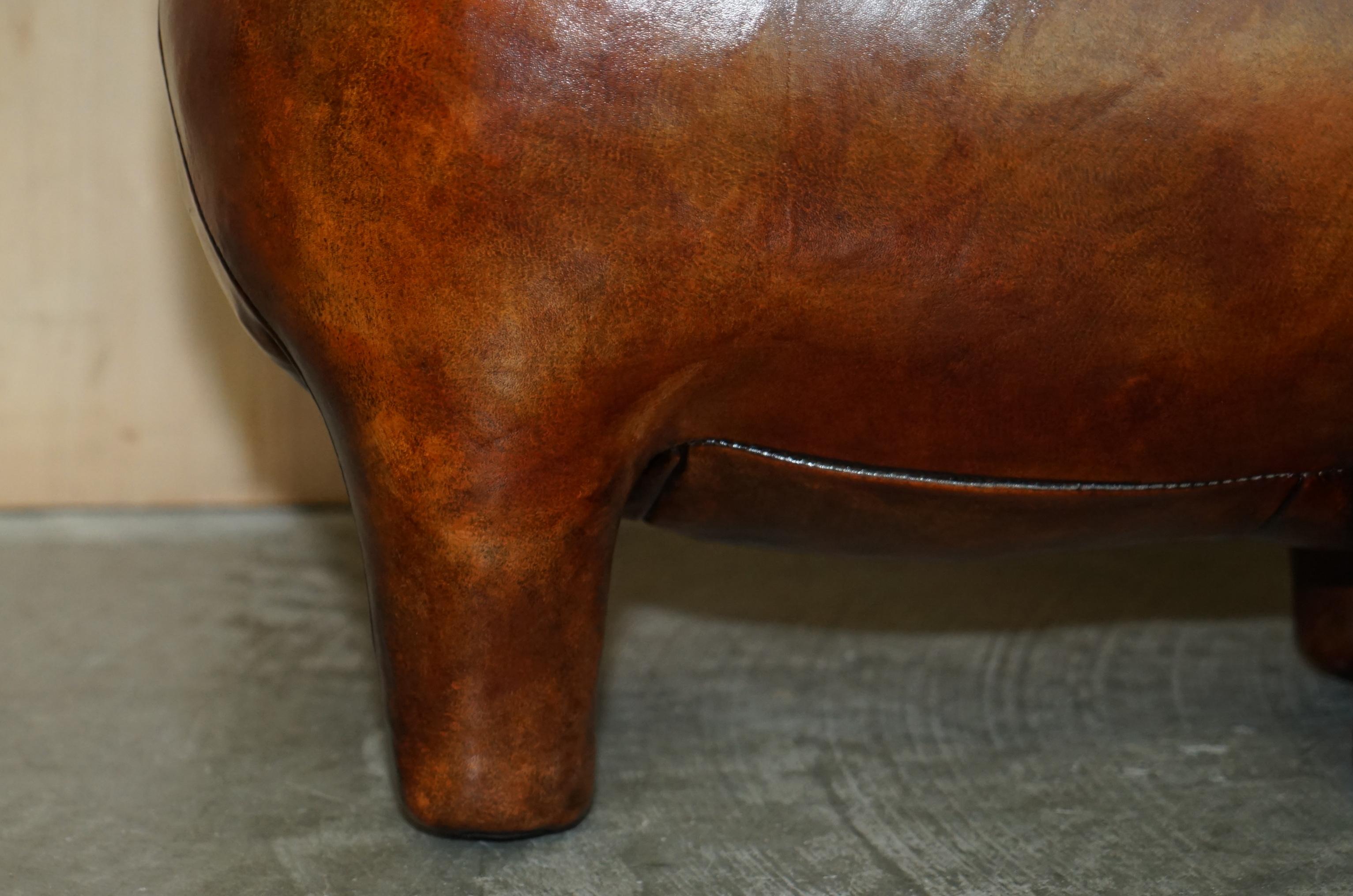 1960's Abercrombie and Fitch Dimitri Omersa Hippopotamus Brown Leather