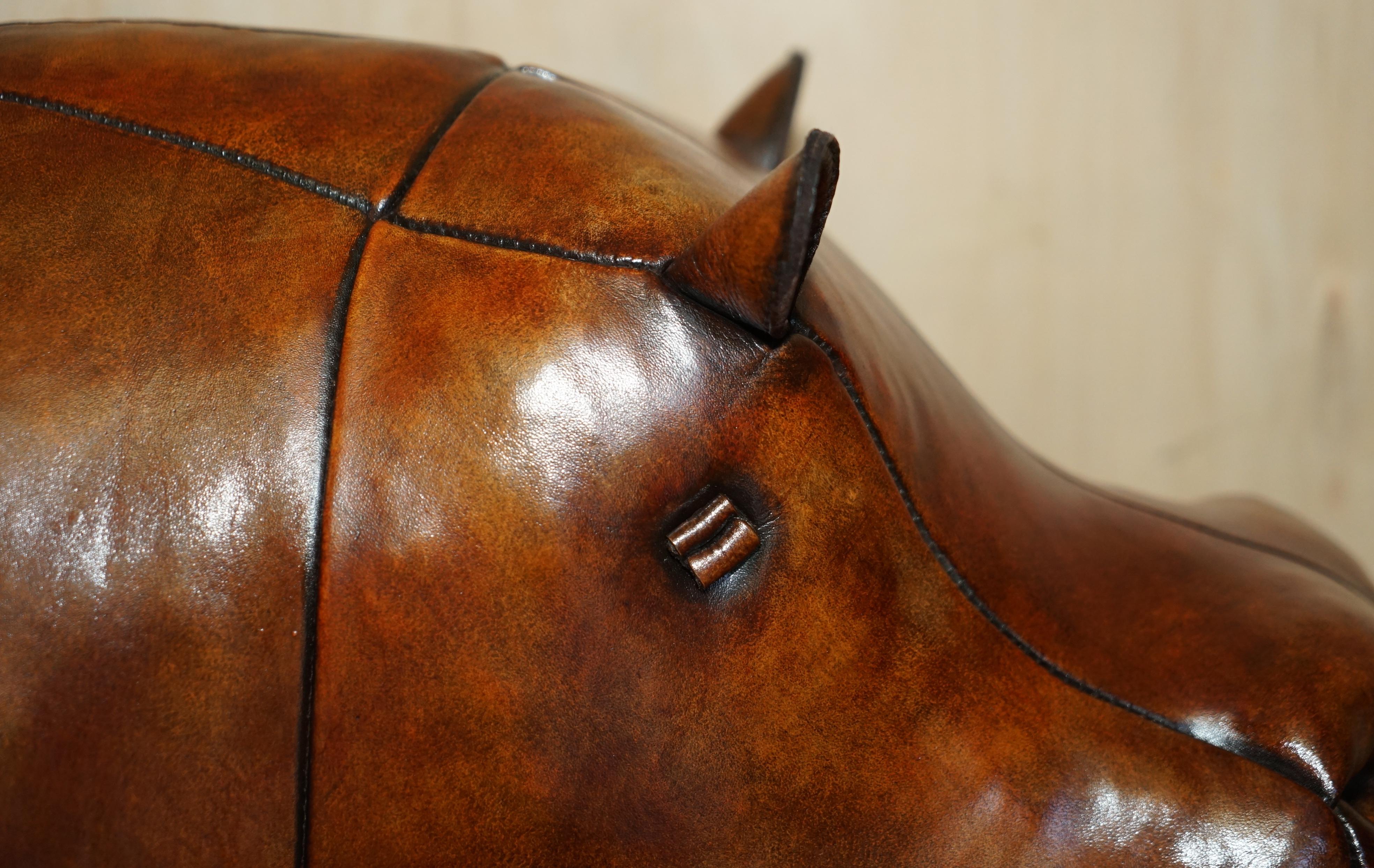 1960's Abercrombie and Fitch Dimitri Omersa Hippopotamus Brown Leather