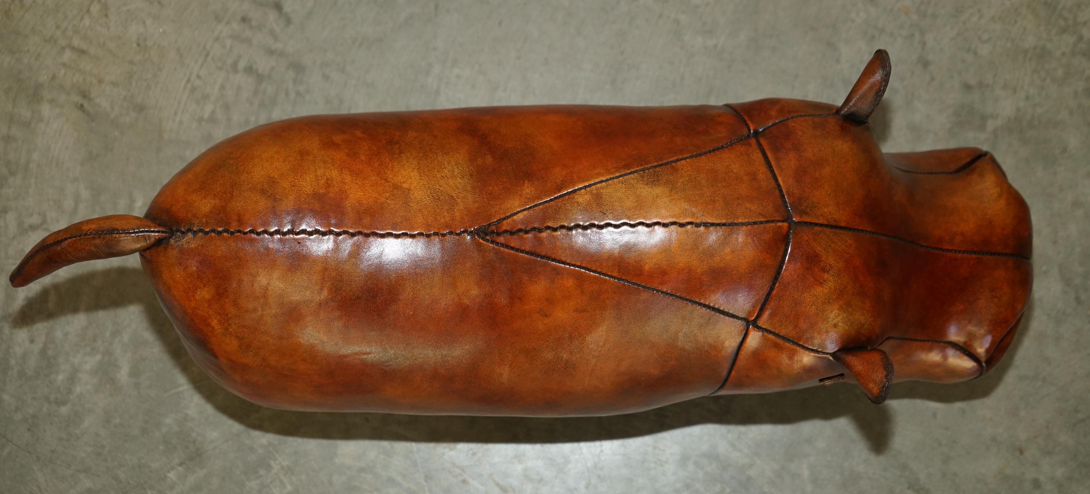 1960's Abercrombie and Fitch Dimitri Omersa Hippopotamus Brown Leather