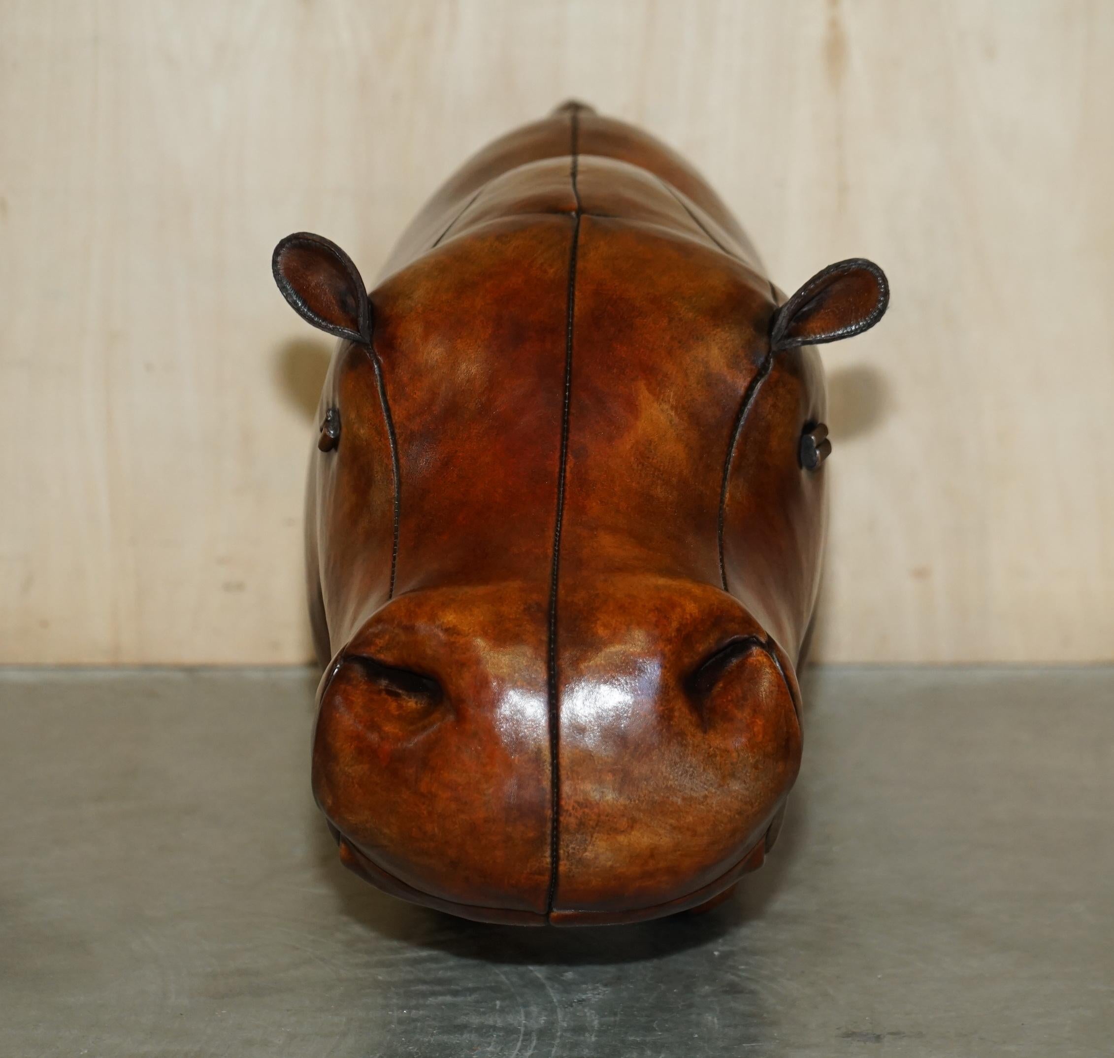 1960's Abercrombie and Fitch Dimitri Omersa Hippopotamus Brown Leather