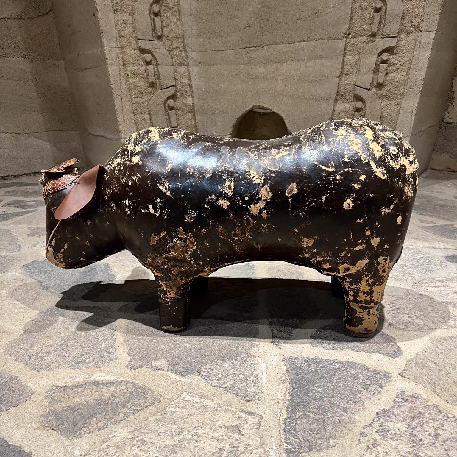 Otomana de piel de rinoceronte estilo Abercrombie & Fitch de los años 60 Dimitri Omersa Moderno de mediados de siglo en venta