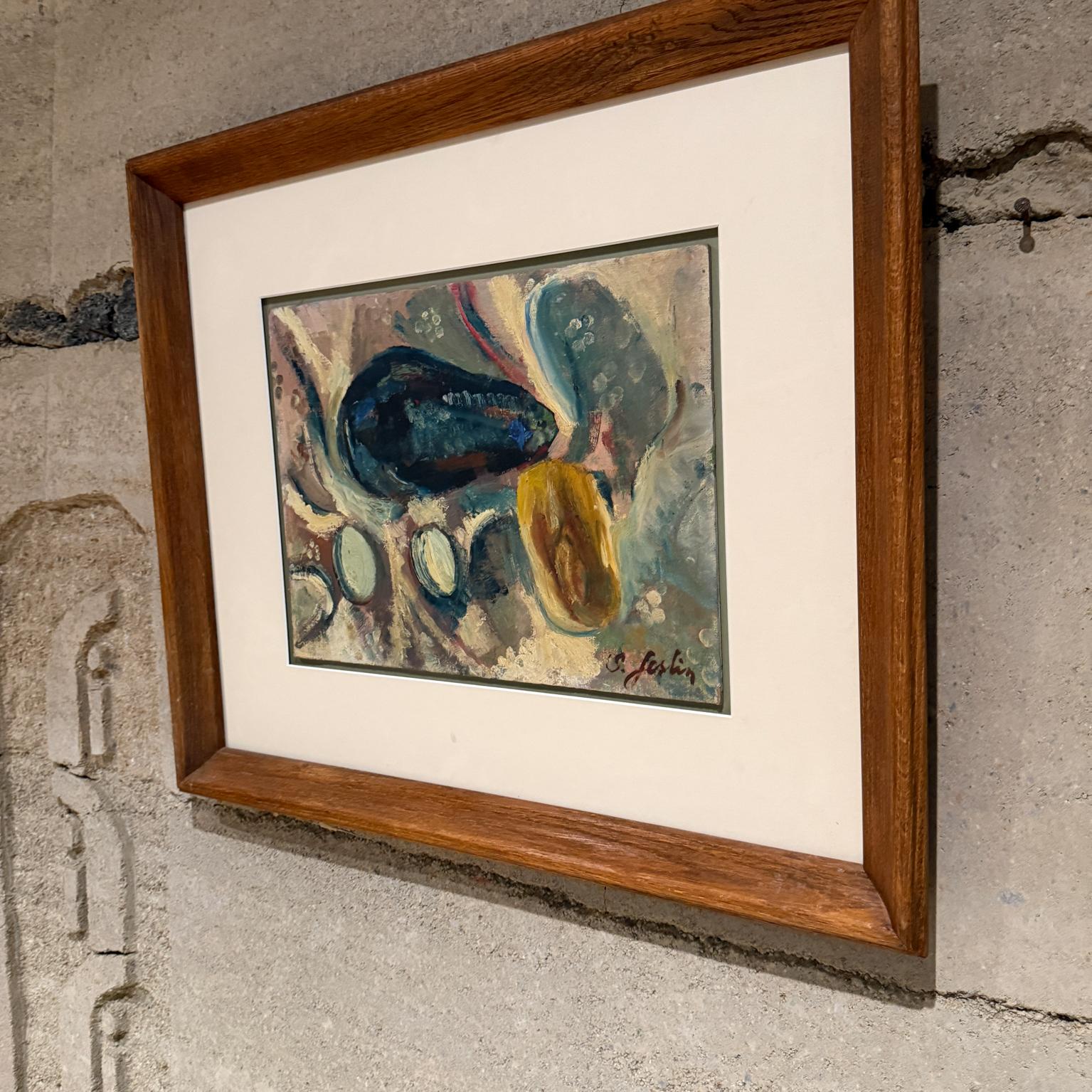 Abstrakte Kunst Aubergine Stillleben, Ölgemälde, signiert, 1960er Jahre im Angebot 4