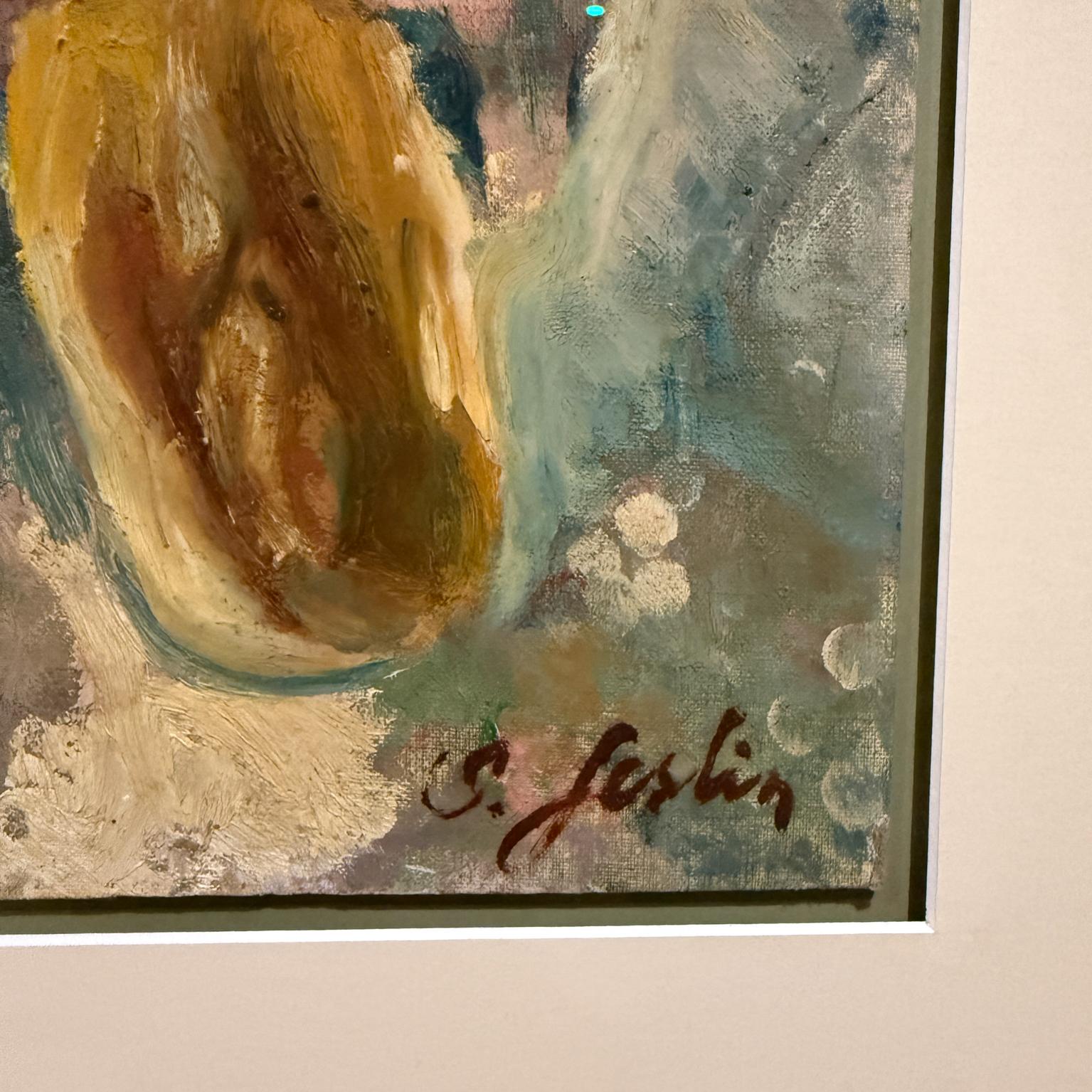 Abstrakte Kunst Aubergine Stillleben, Ölgemälde, signiert, 1960er Jahre im Zustand „Gut“ im Angebot in Chula Vista, CA