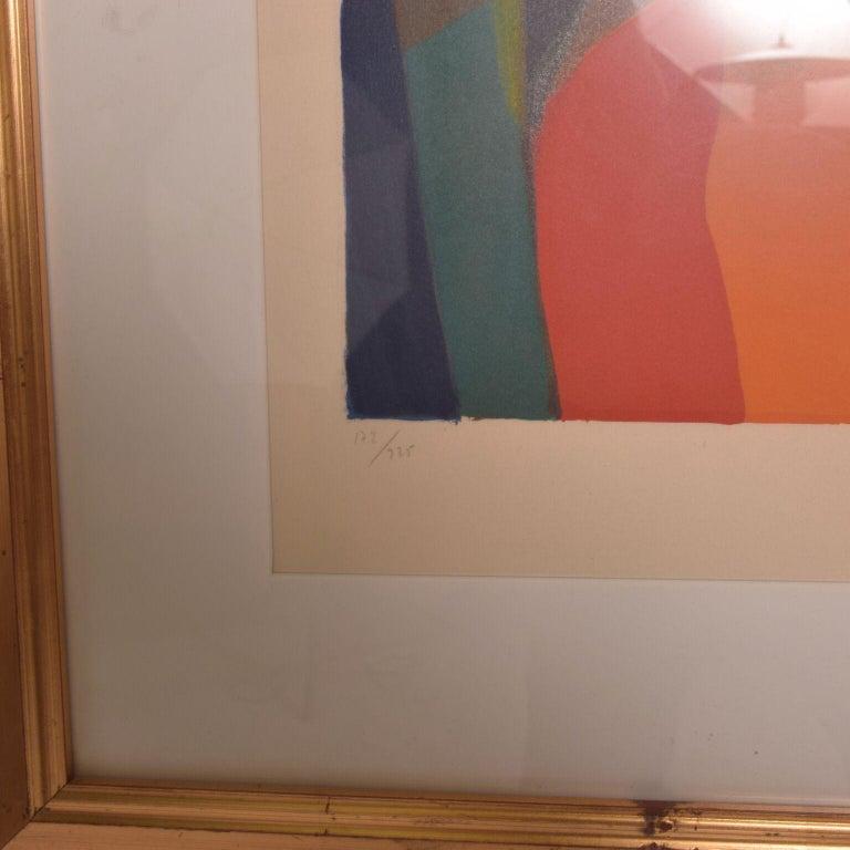 Americano 1960 Arte astratta francese Natura morta litografia a colori Marcel Mouly in vendita