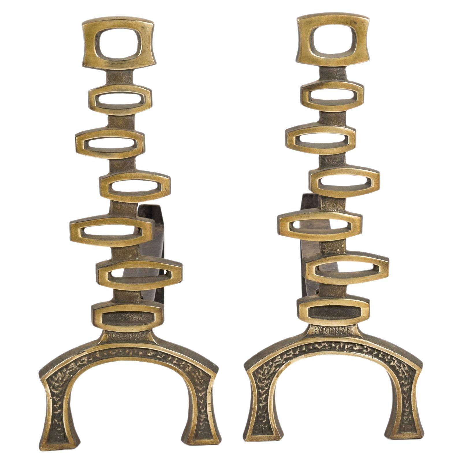 Morillos abstractos de bronce de los años 60