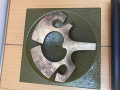 1960's Abstract enameled metal wall sculpture