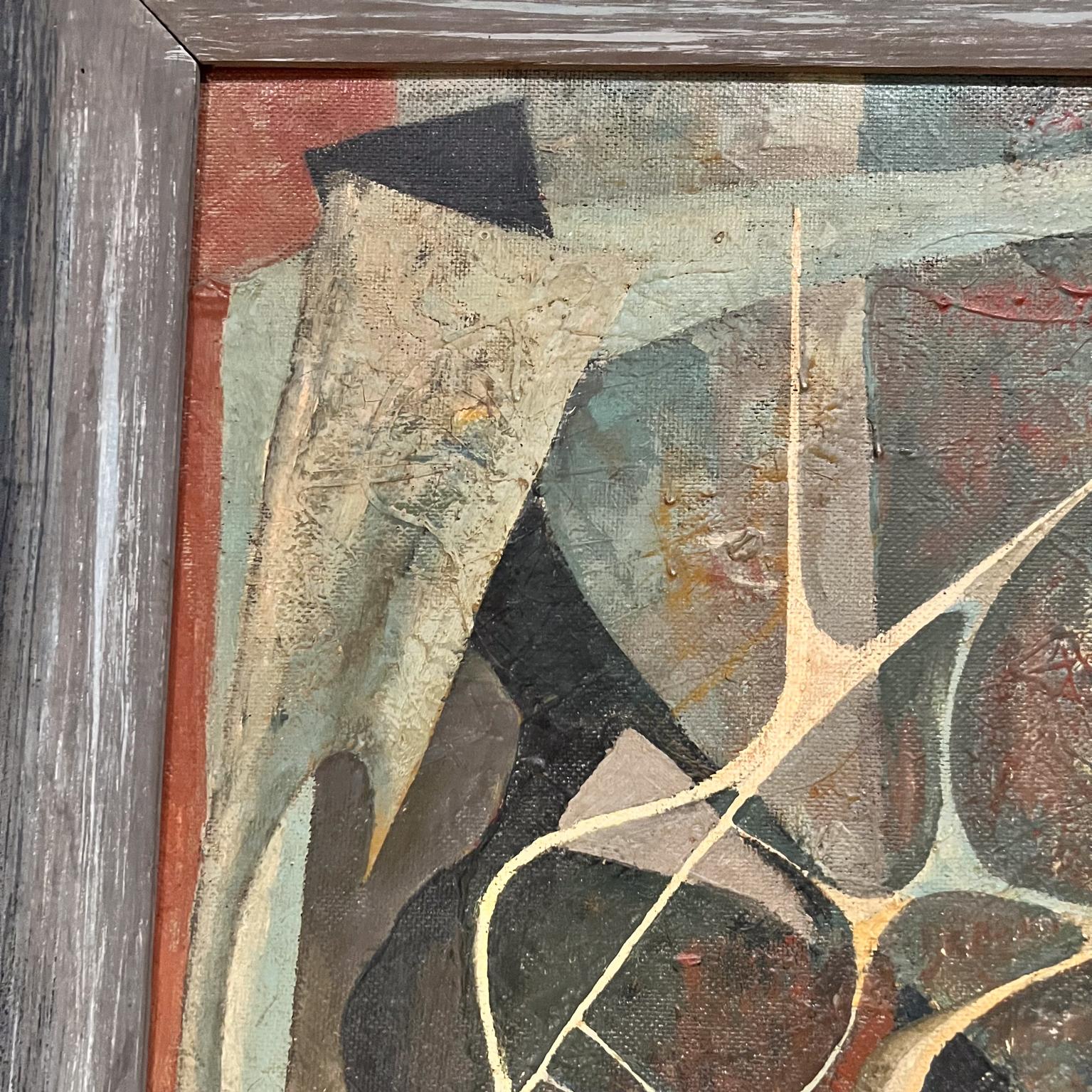 Mid-Century moderno 1960 Espressionismo astratto Pittura ad olio firmata Worthington in vendita