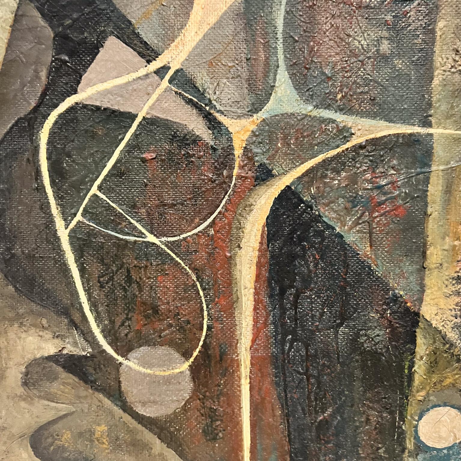 Metà XX secolo 1960 Espressionismo astratto Pittura ad olio firmata Worthington in vendita