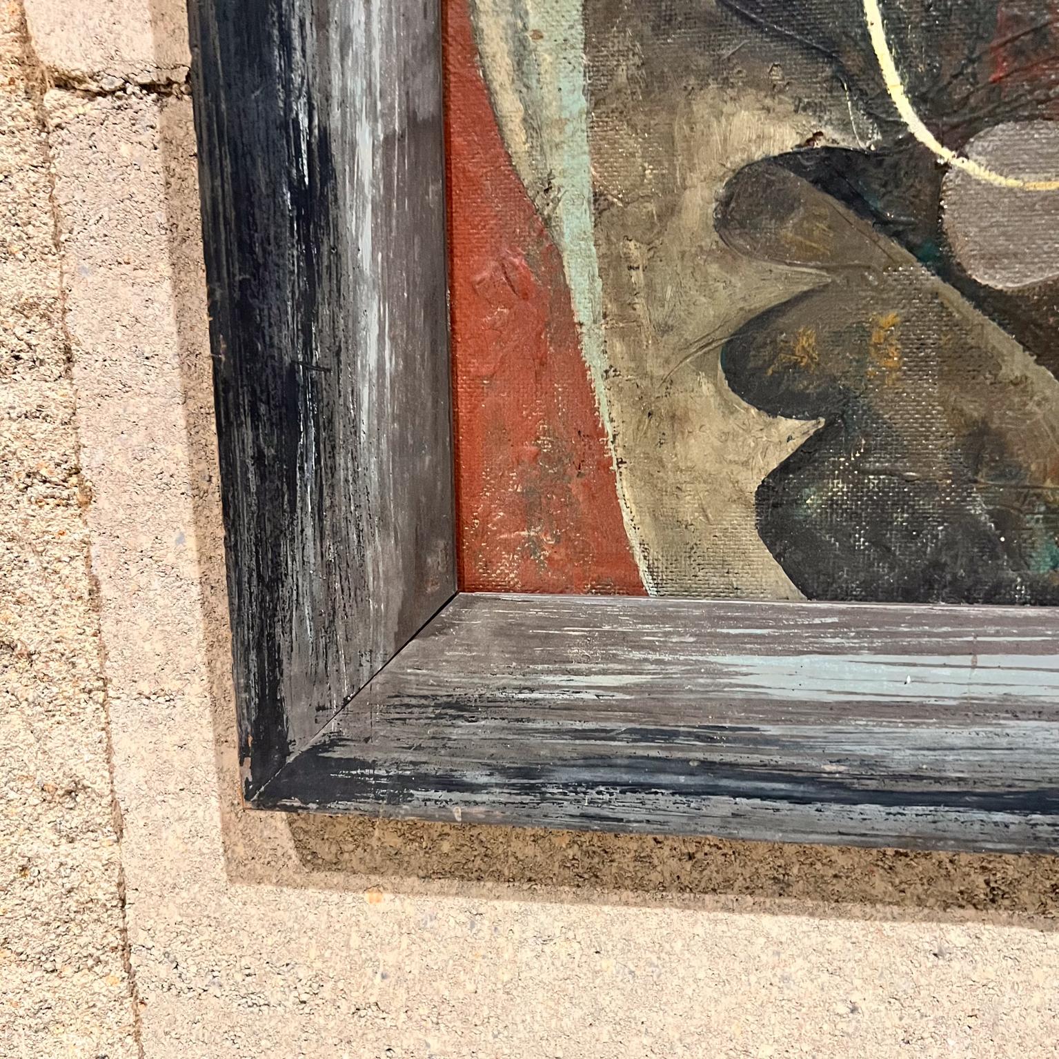 Legno 1960 Espressionismo astratto Pittura ad olio firmata Worthington in vendita