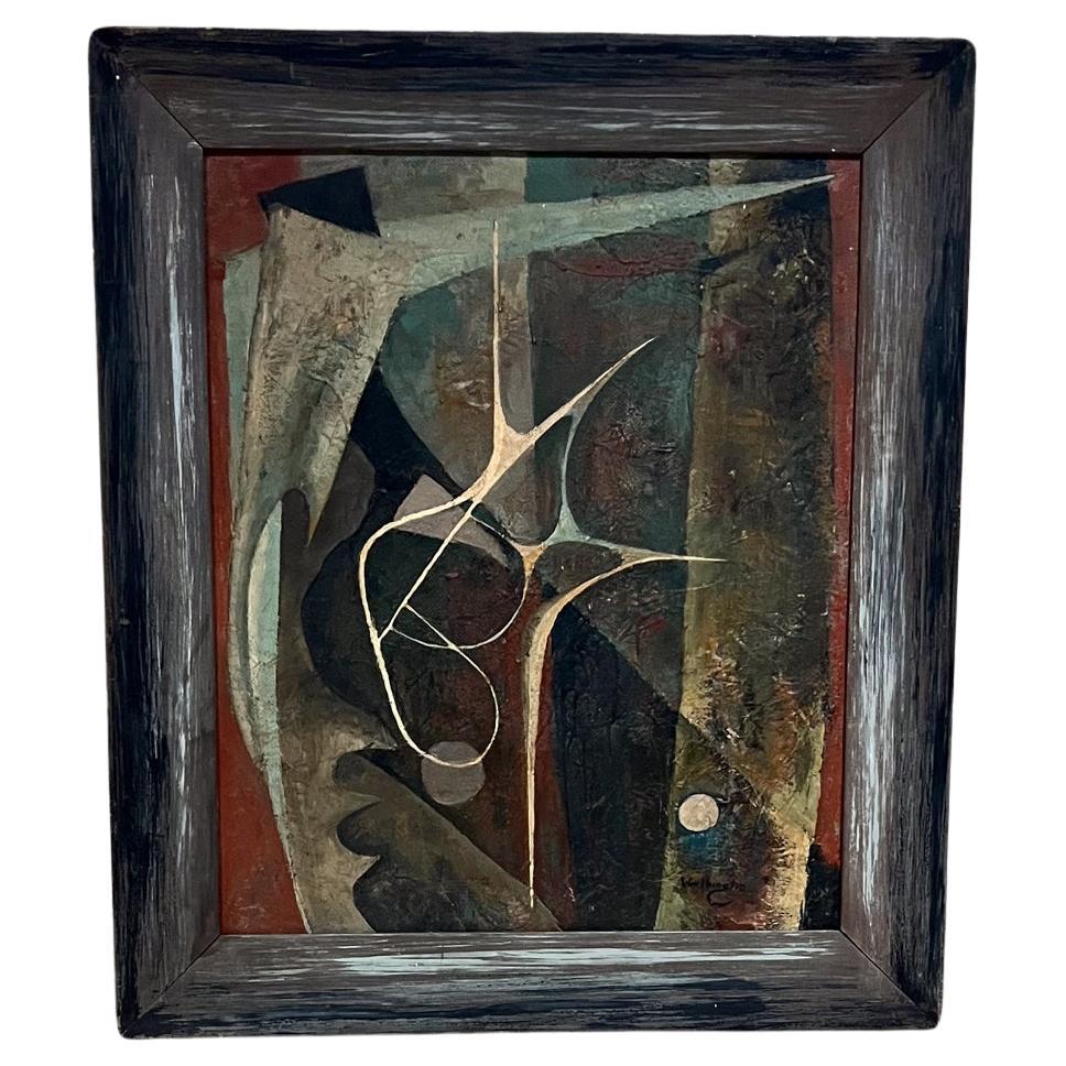 1960 Espressionismo astratto Pittura ad olio firmata Worthington